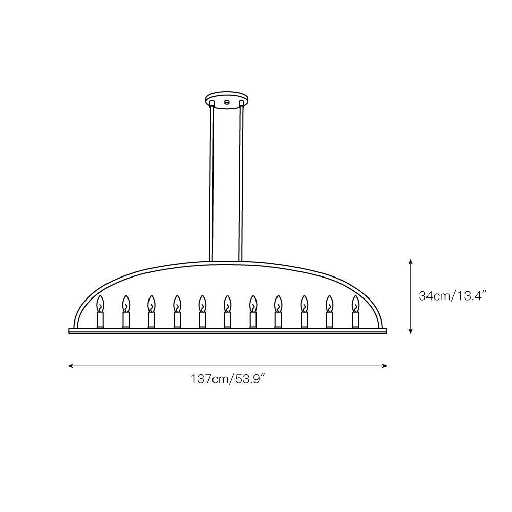 Abbott Linear Minimalist Metal Chandelier