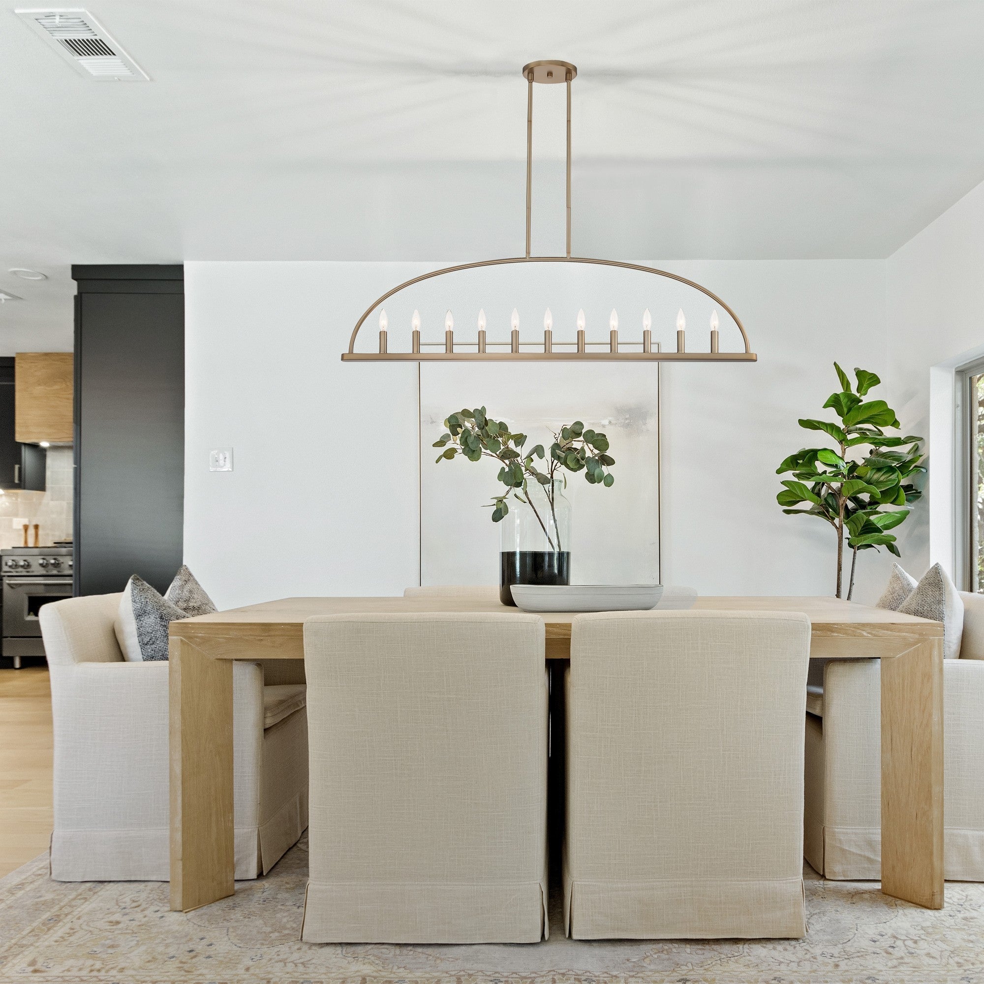 Abbott Linear Minimalist Metal Chandelier