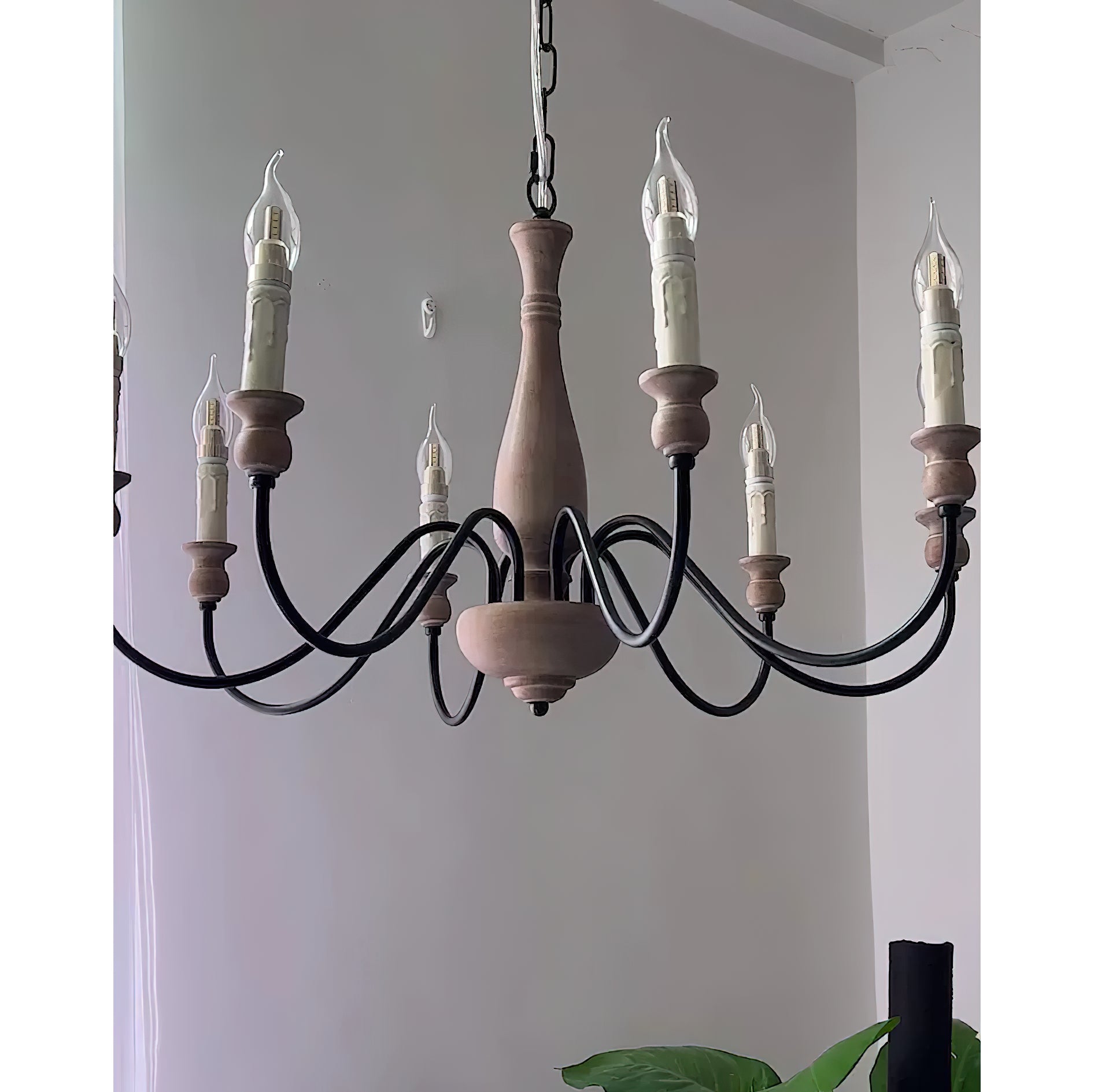 Afralia Modern Industrial Wooden Chandelier