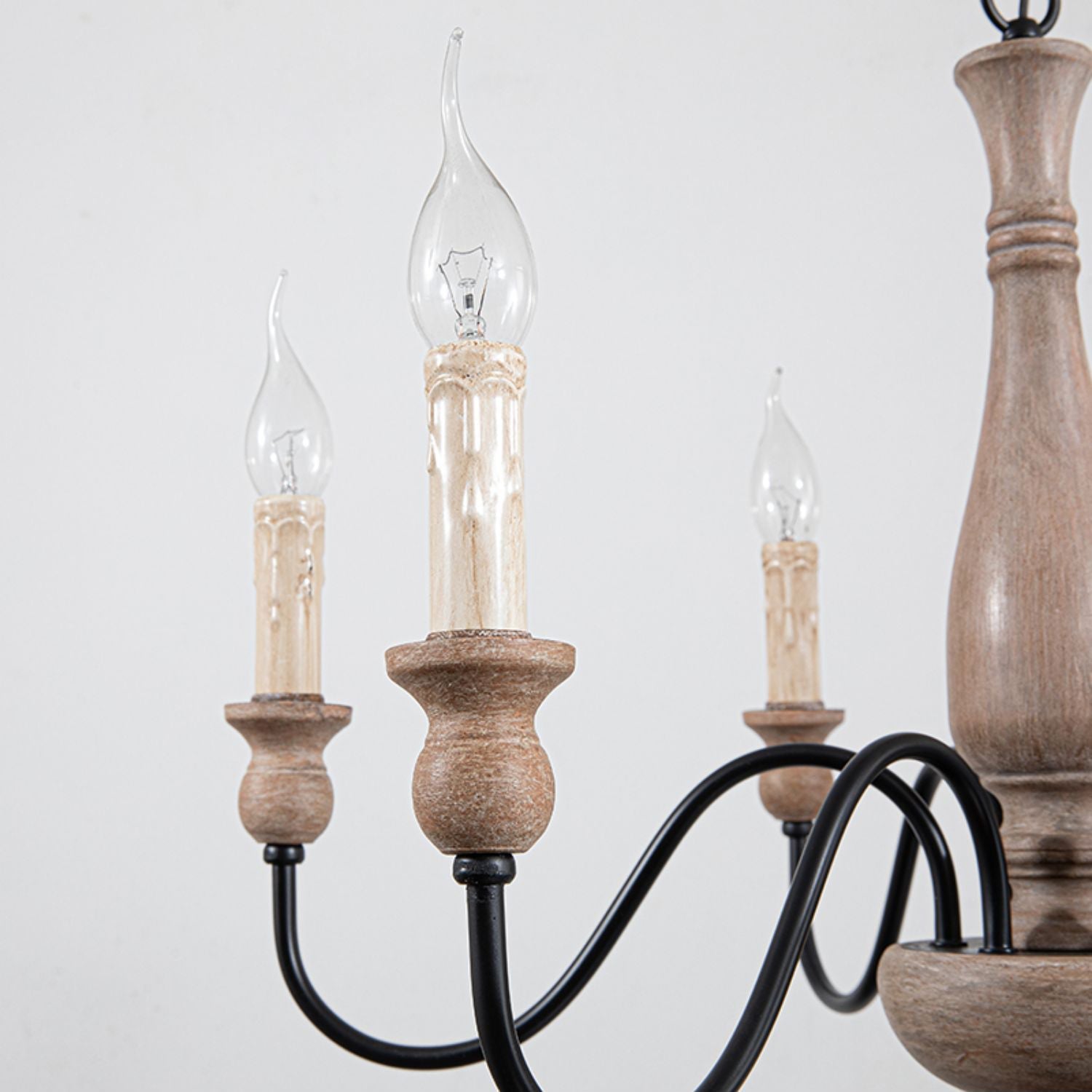 Afralia Modern Industrial Wooden Chandelier