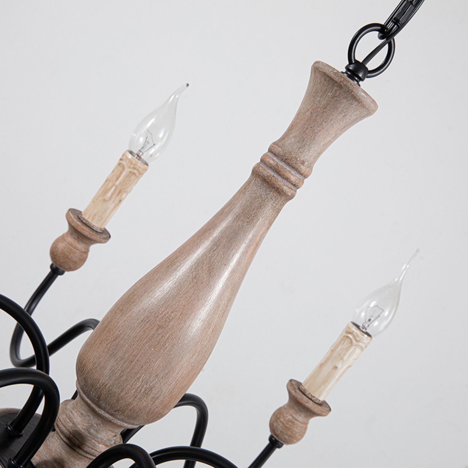 Afralia Modern Industrial Wooden Chandelier