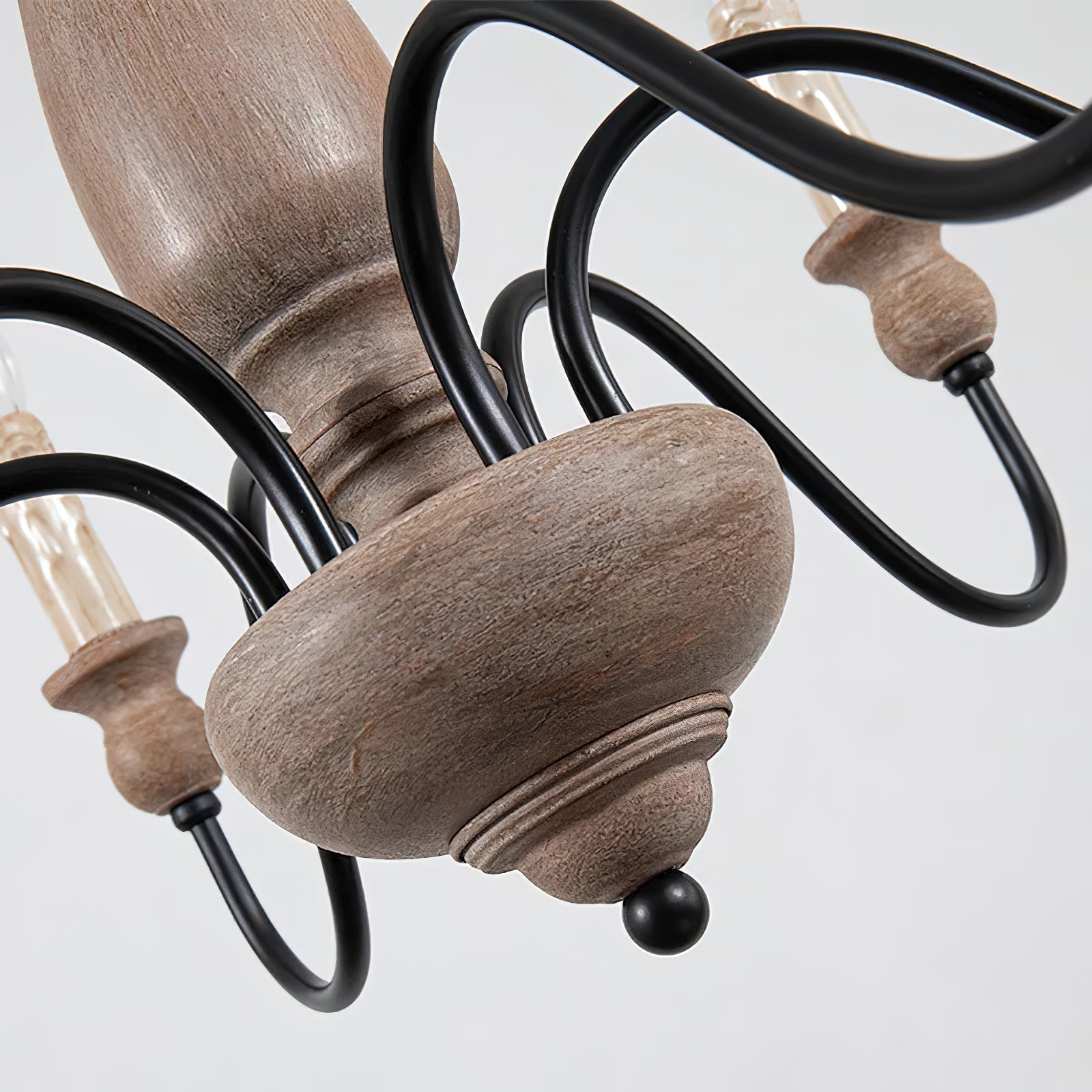 Afralia Modern Industrial Wooden Chandelier