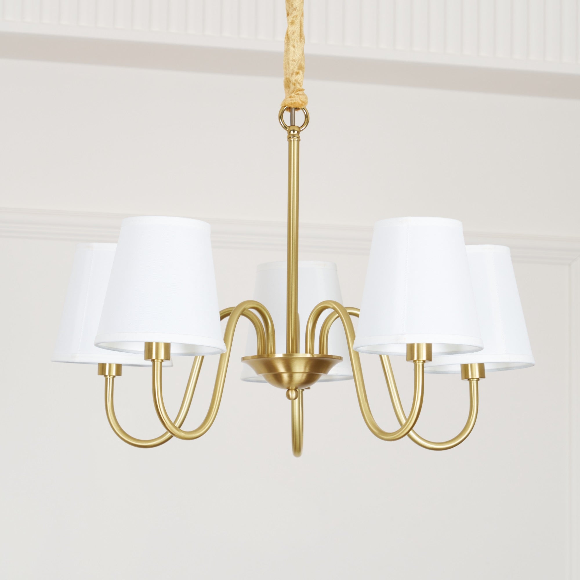 Aged Traditional Stacey Fabric Chandelier