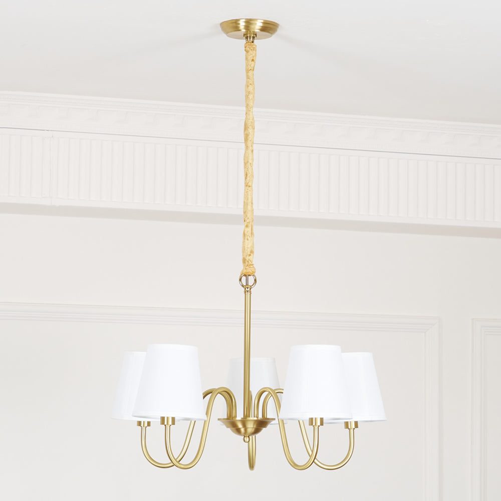 Aged Traditional Stacey Fabric Chandelier