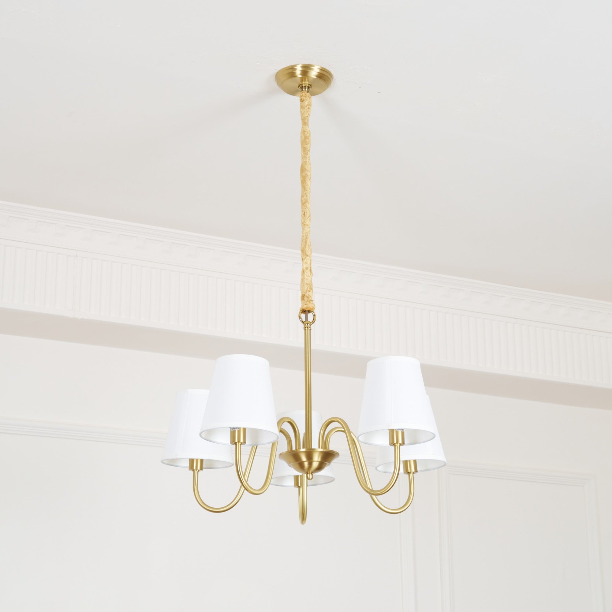 Aged Traditional Stacey Fabric Chandelier
