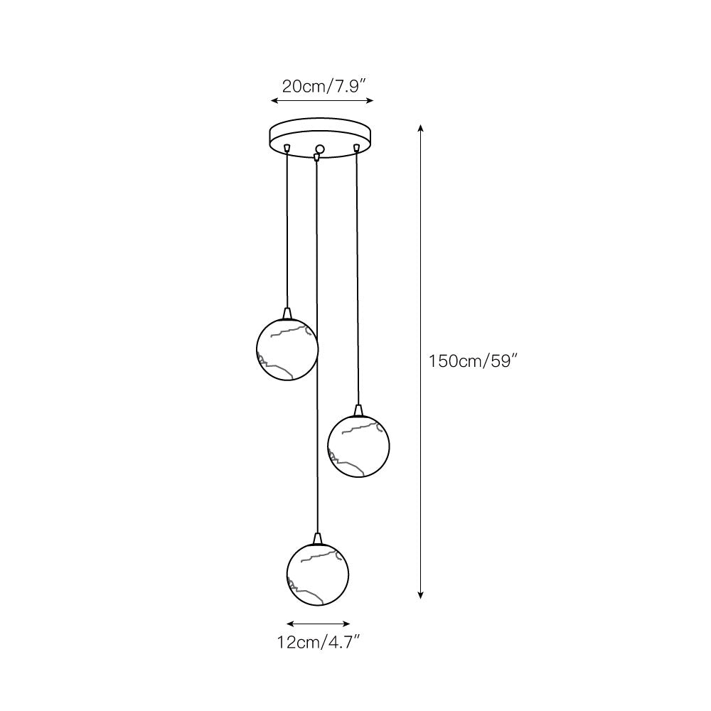 Gloruvye Balls Modern Cluster Metal Chandelier