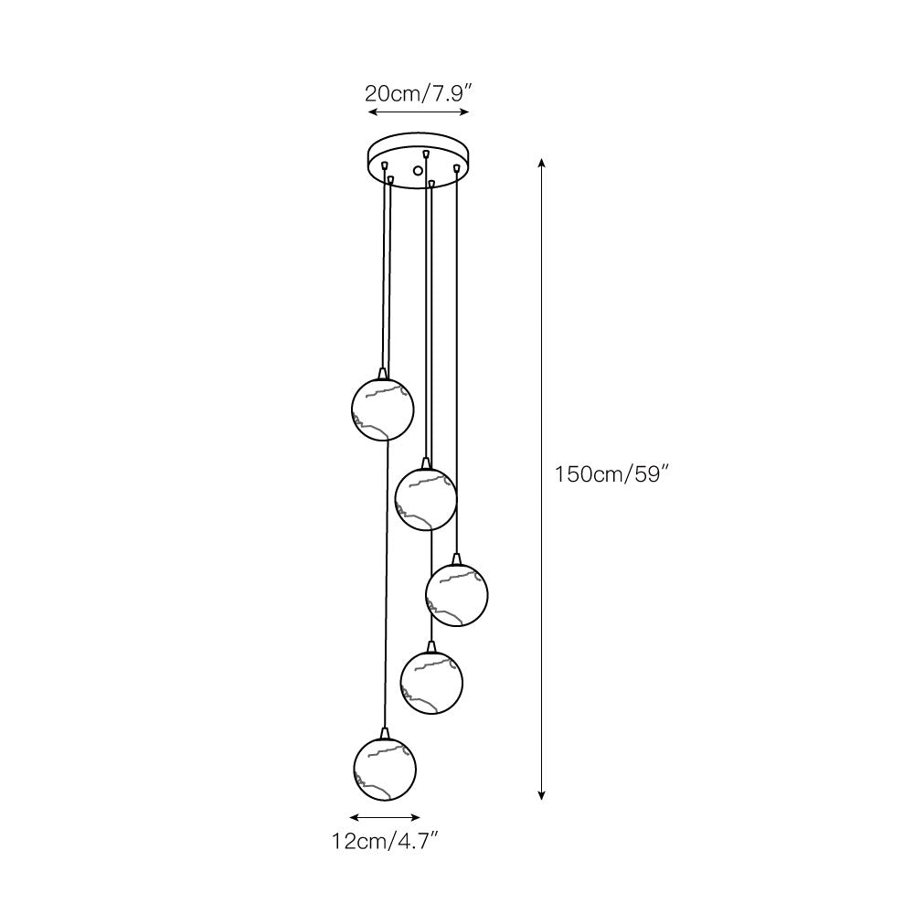 Gloruvye Balls Modern Cluster Metal Chandelier