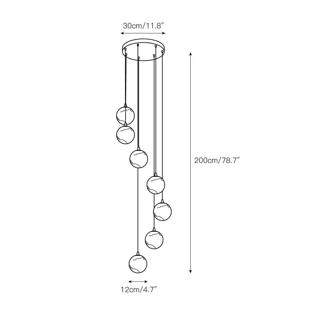 Gloruvye Balls Modern Cluster Metal Chandelier