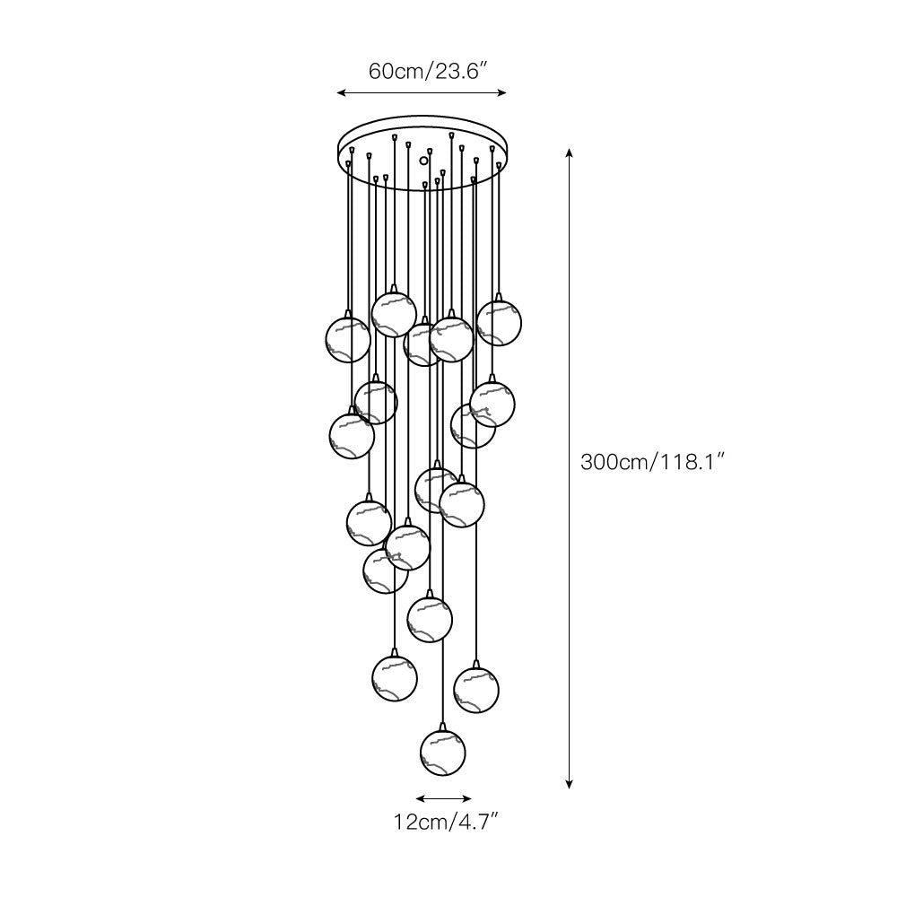 Gloruvye Balls Modern Cluster Metal Chandelier