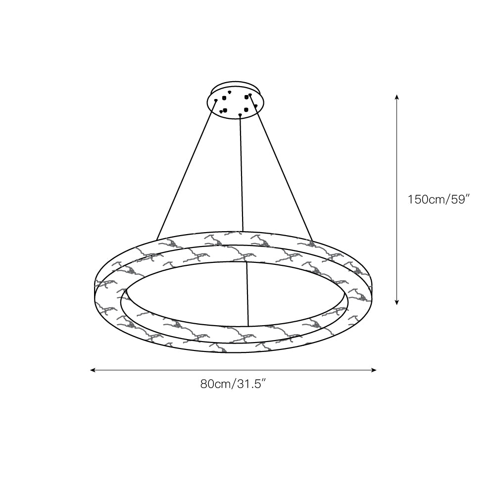 Plotuvyn Postmodern Luxury Ring Alabaster Chandelier
