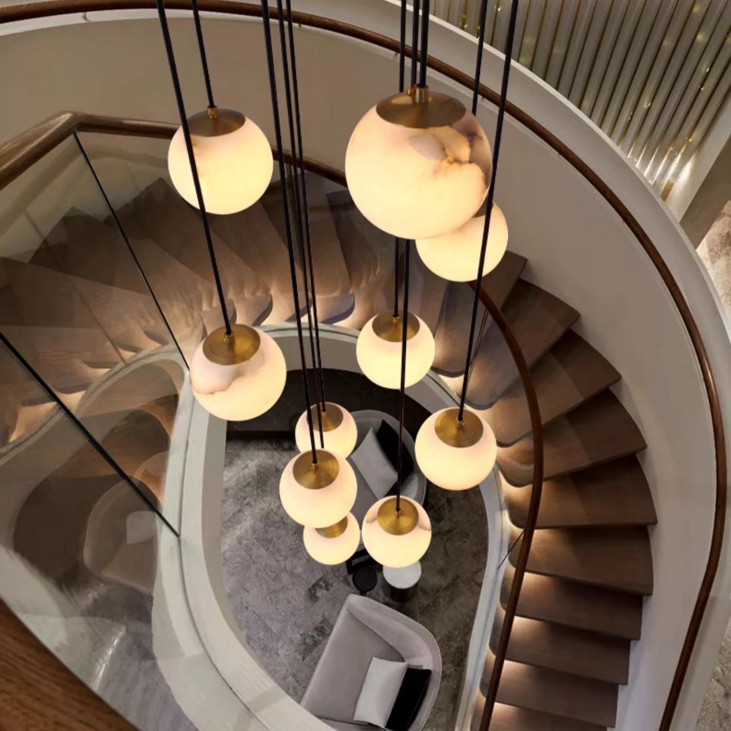 Gloruvye Balls Modern Cluster Metal Chandelier