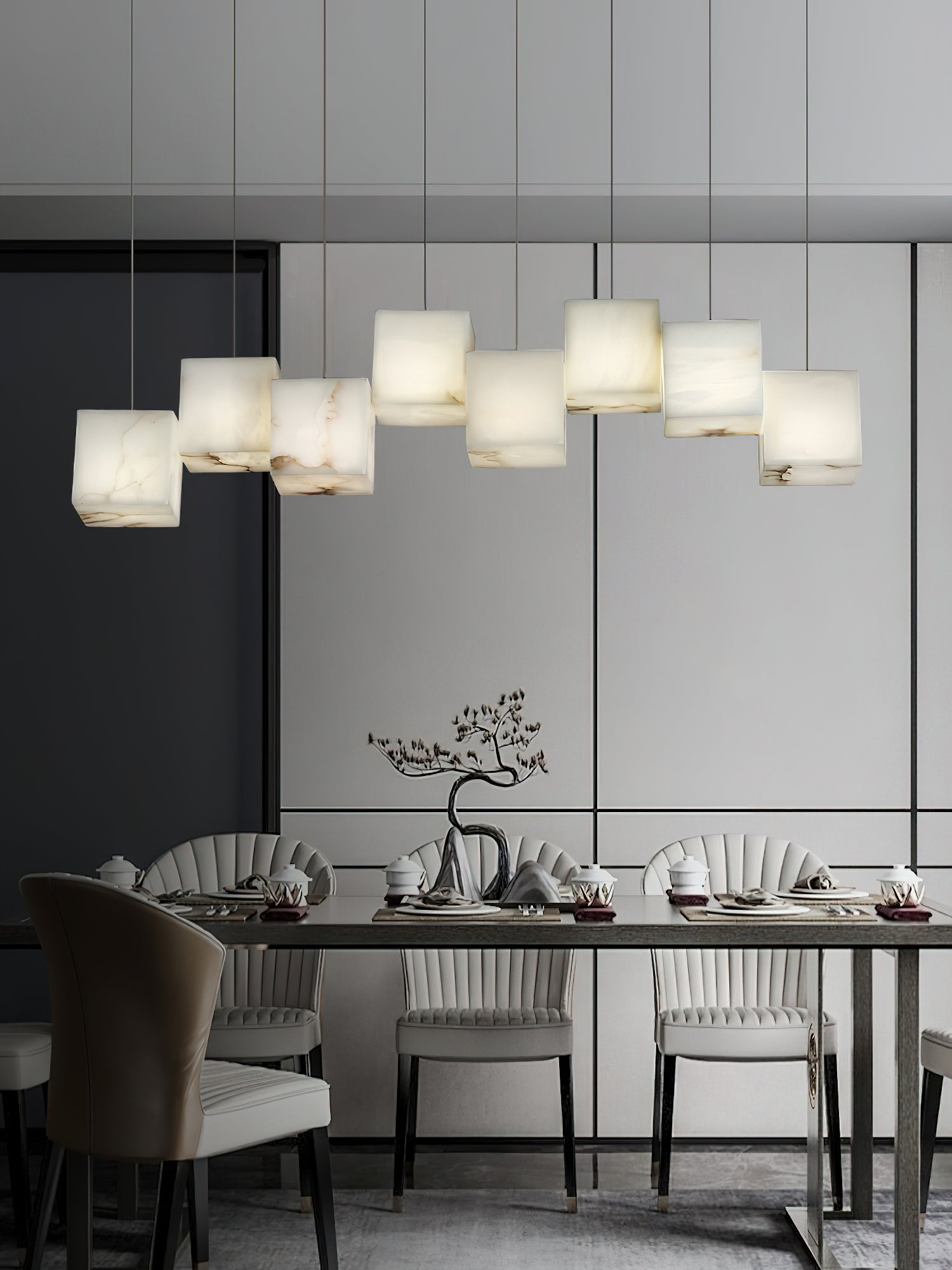Jarnbruvyd Individual Modern Box Metal Chandelier