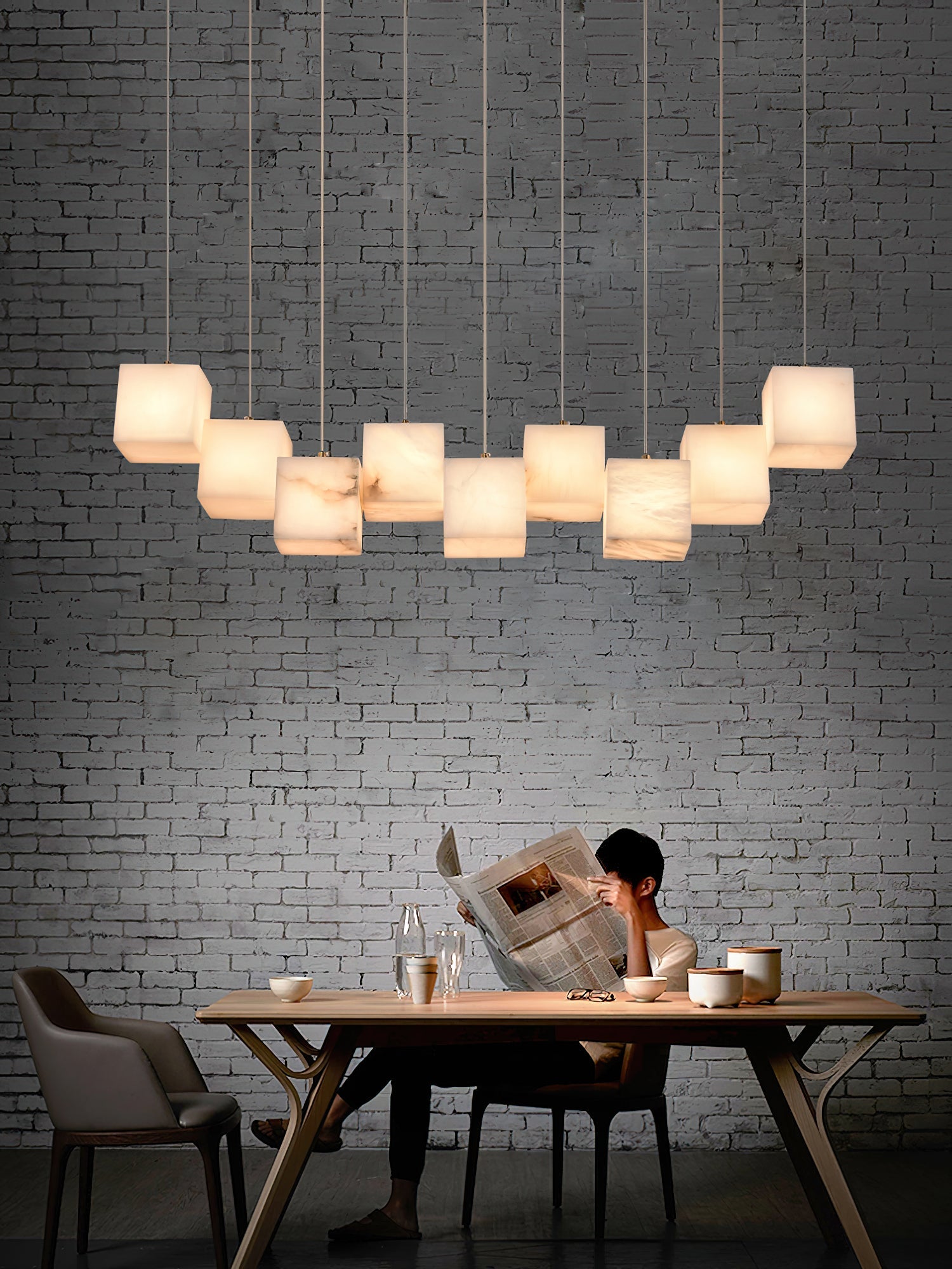 Jarnbruvyd Individual Modern Box Metal Chandelier
