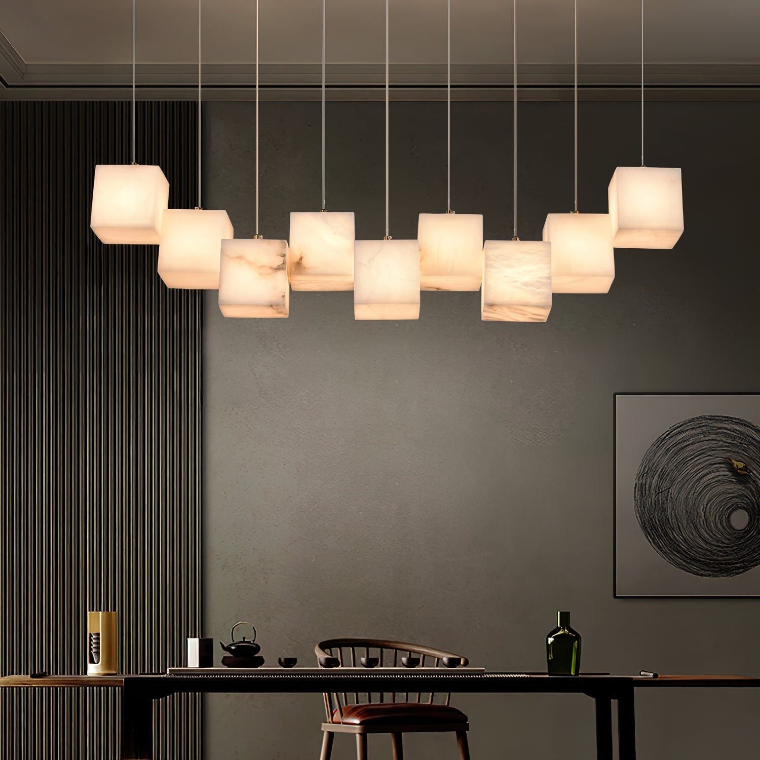 Jarnbruvyd Individual Modern Box Metal Chandelier