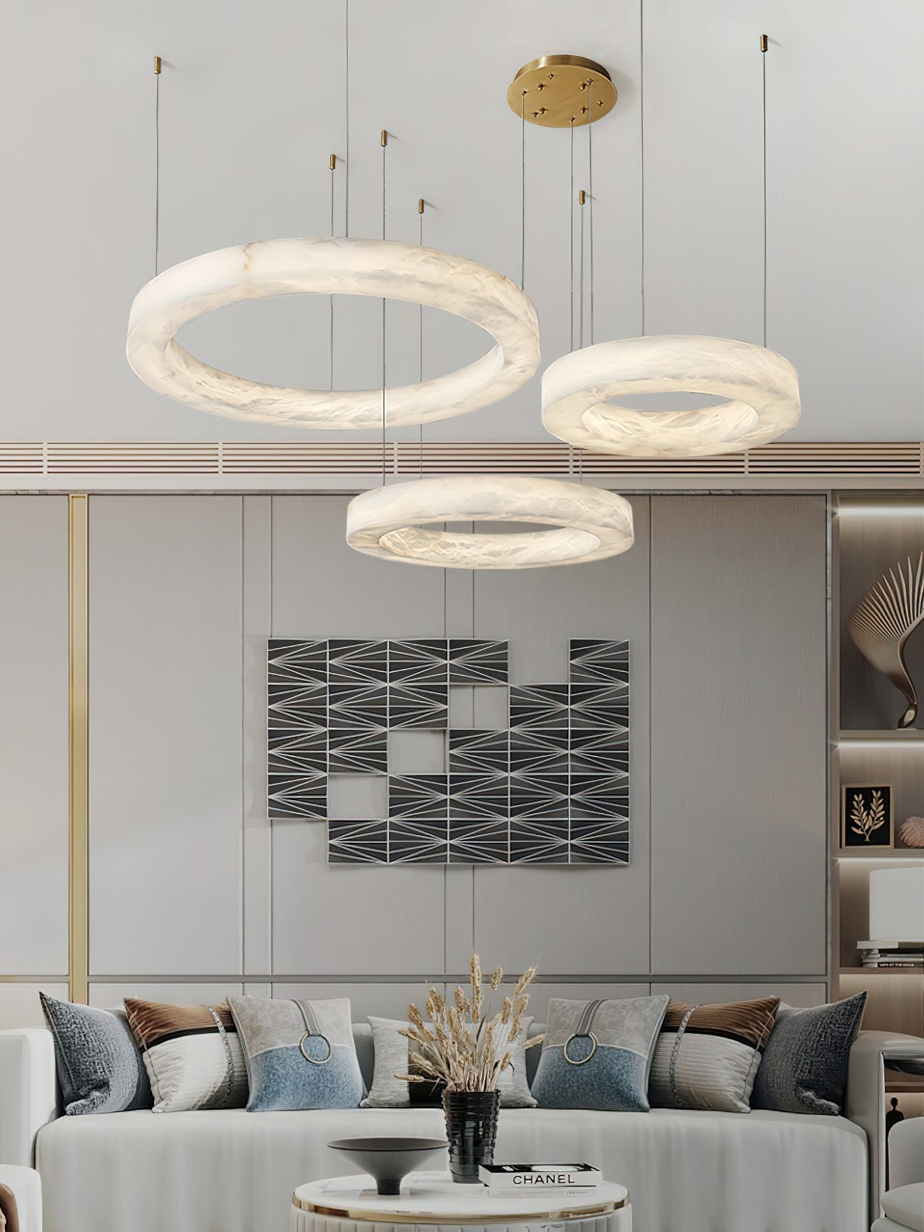 Plotuvyn Postmodern Luxury Ring Alabaster Chandelier