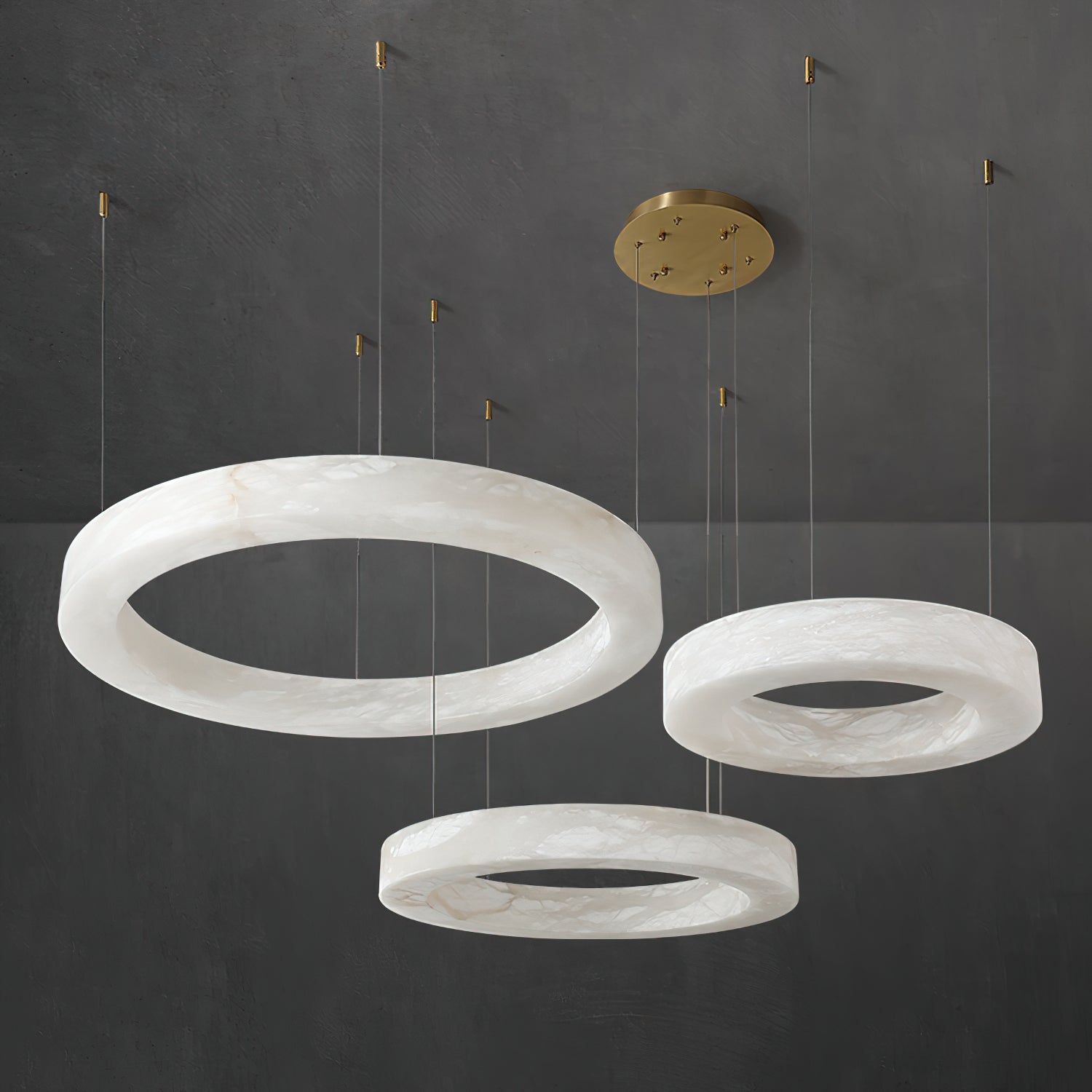 Plotuvyn Postmodern Luxury Ring Alabaster Chandelier