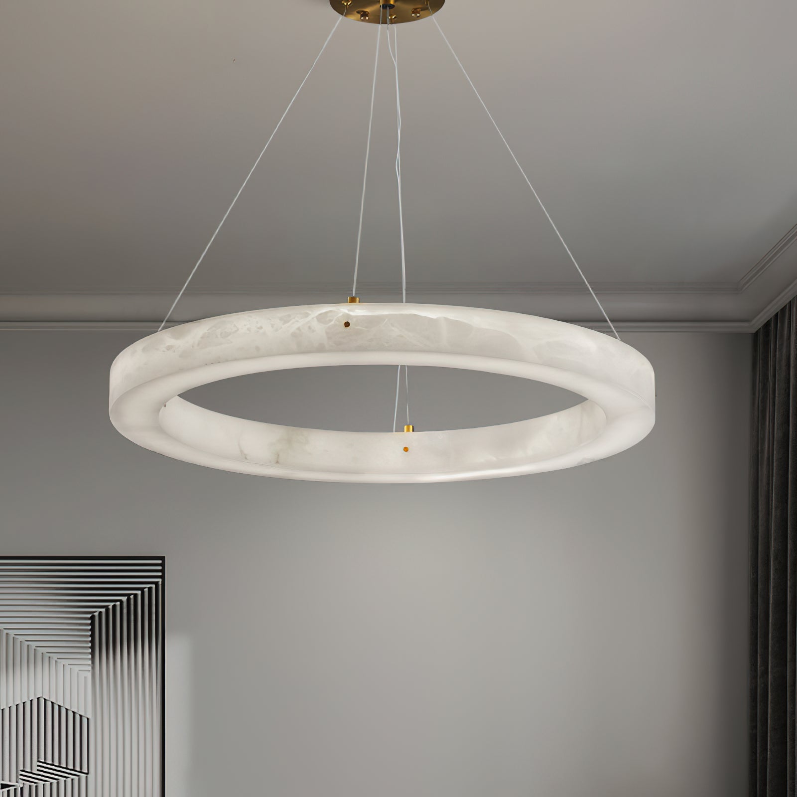 Plotuvyn Postmodern Luxury Ring Alabaster Chandelier