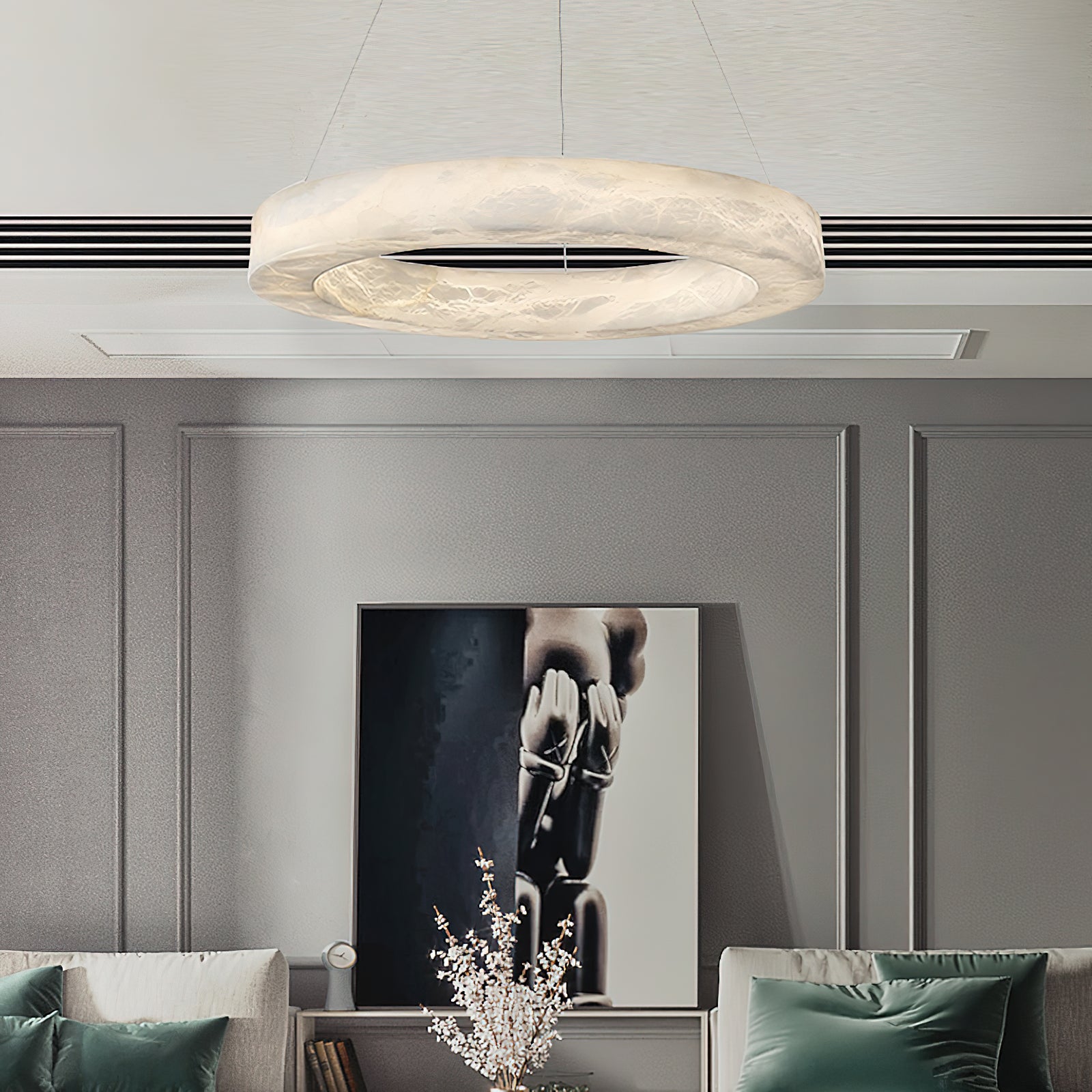 Plotuvyn Postmodern Luxury Ring Alabaster Chandelier