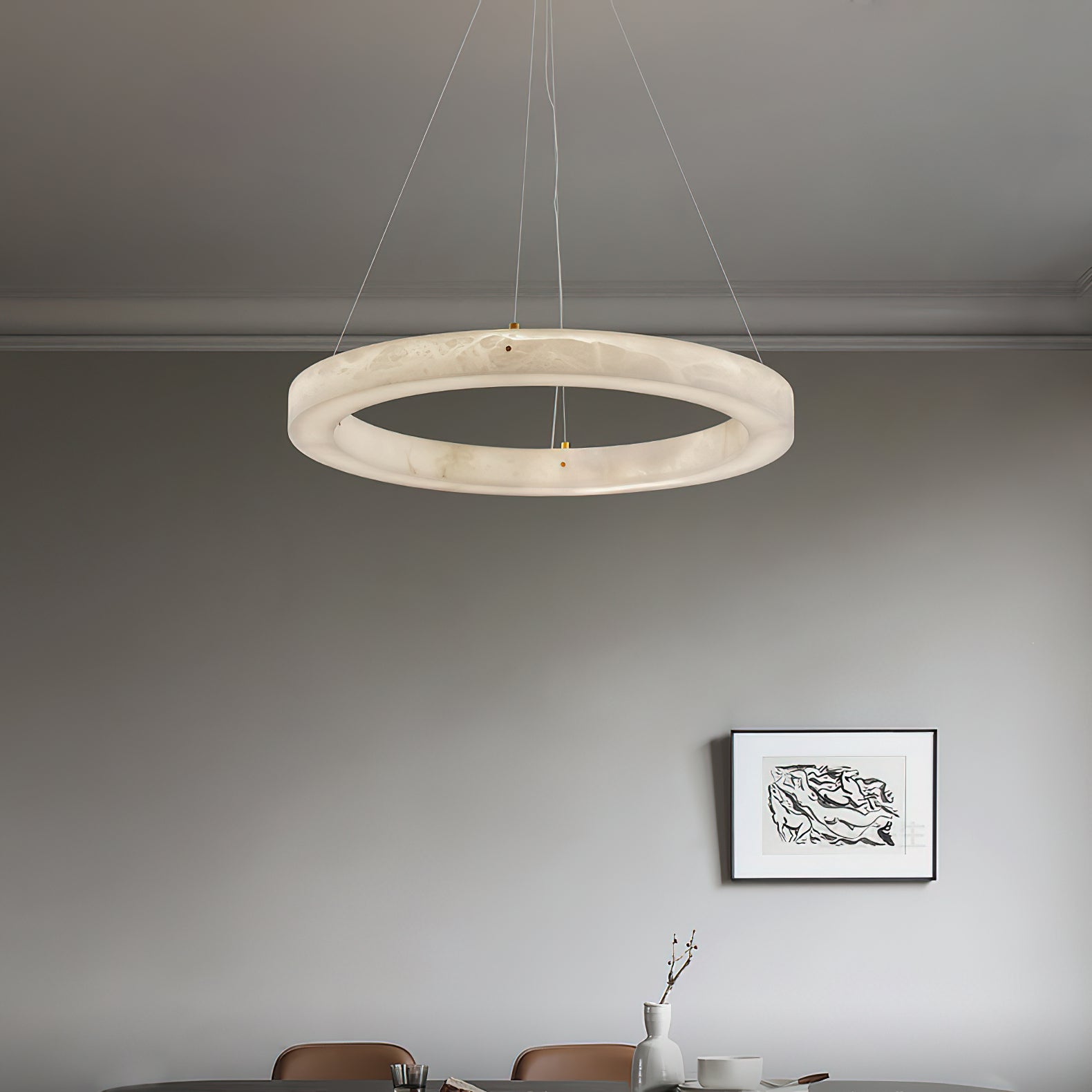 Plotuvyn Postmodern Luxury Ring Alabaster Chandelier