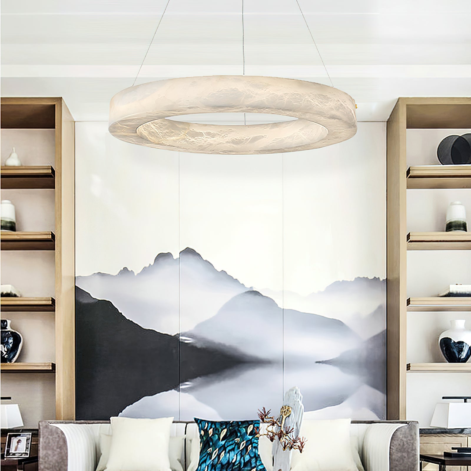 Plotuvyn Postmodern Luxury Ring Alabaster Chandelier
