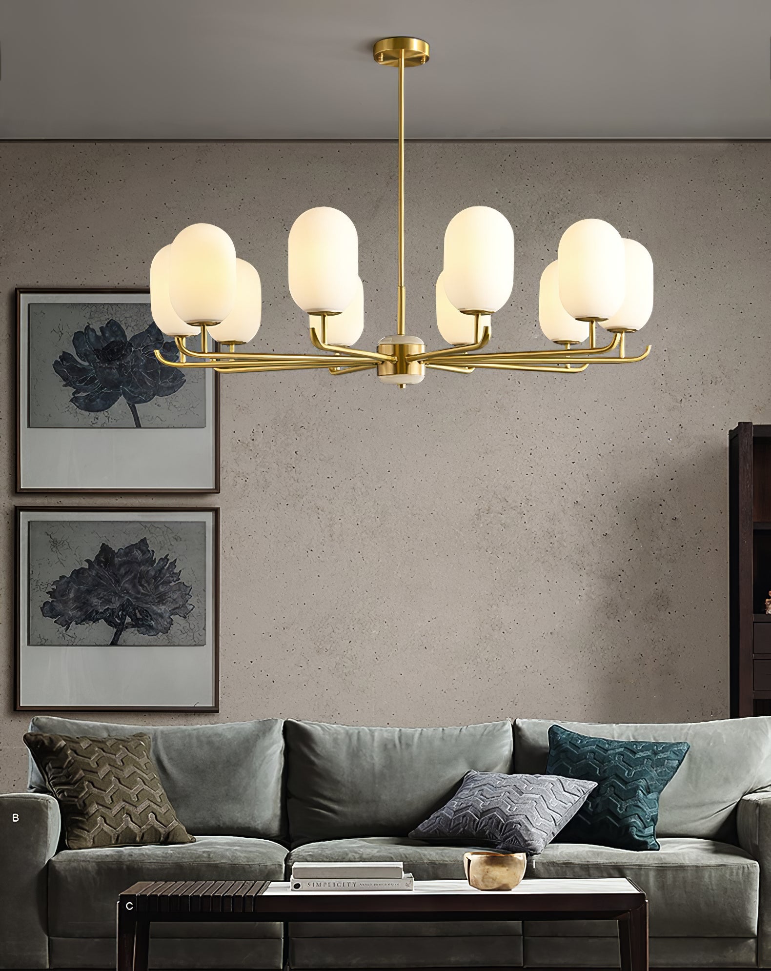 Sifuvyn Modern Geometric Glass Chandelier