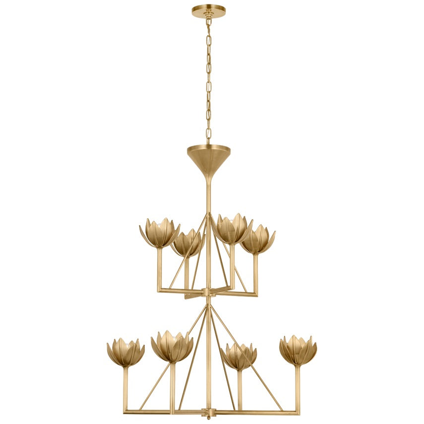 Alberto Modern Minimalist Floral Brass Chandelier