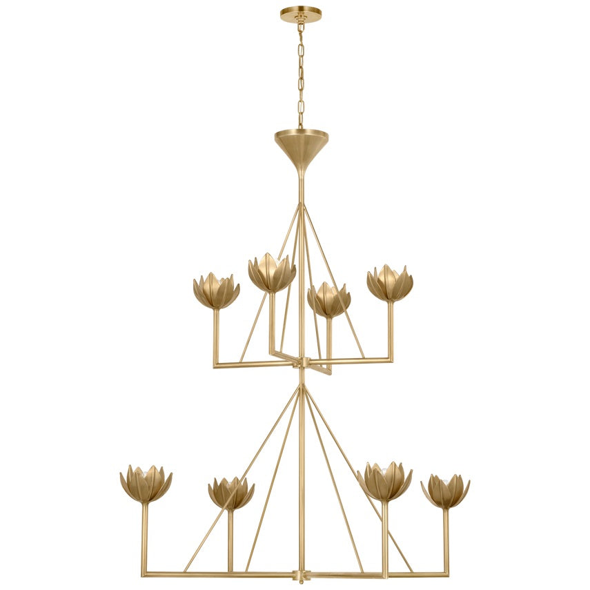 Alberto Modern Minimalist Floral Brass Chandelier