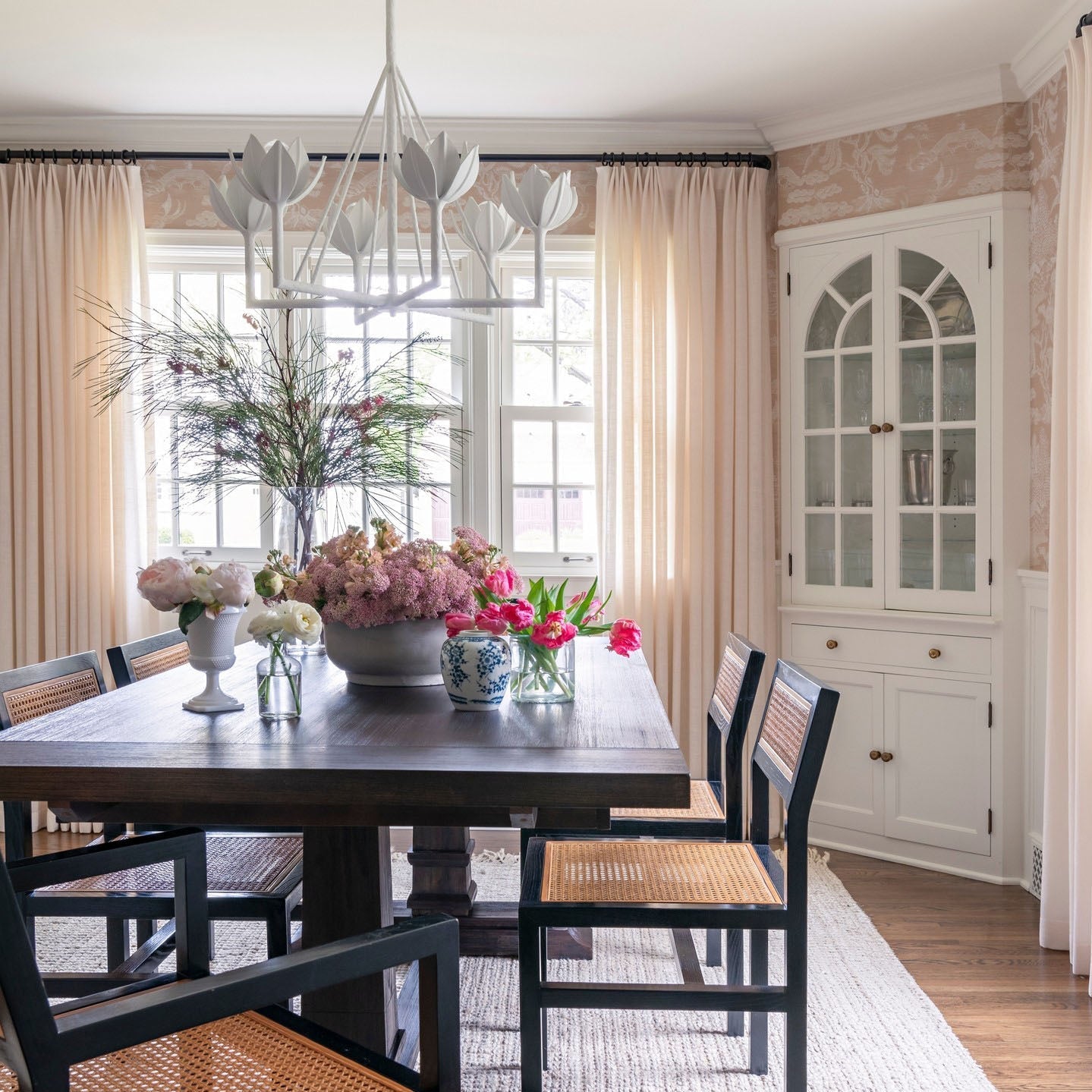 Alberto Modern Minimalist Floral Brass Chandelier