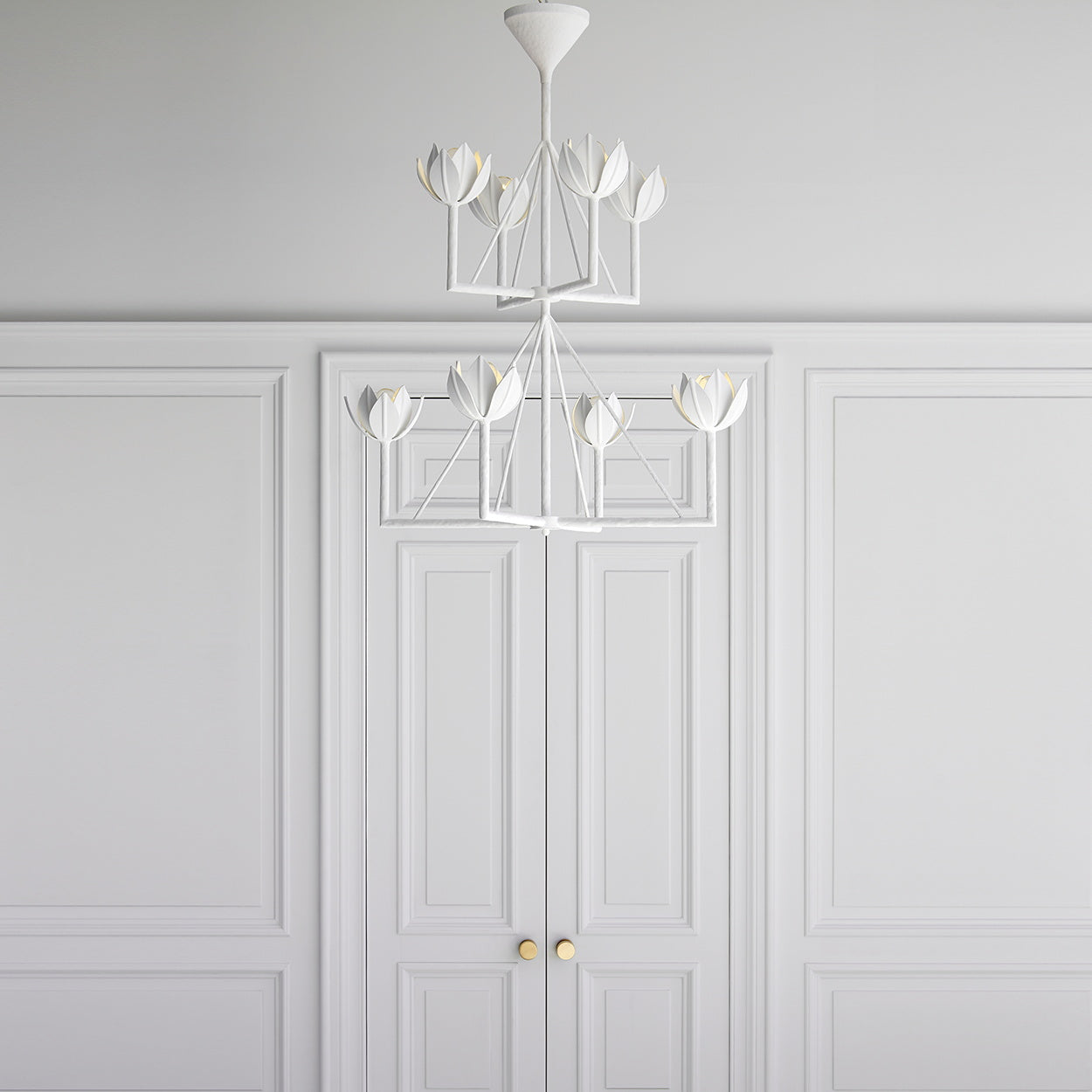 Alberto Modern Minimalist Floral Brass Chandelier