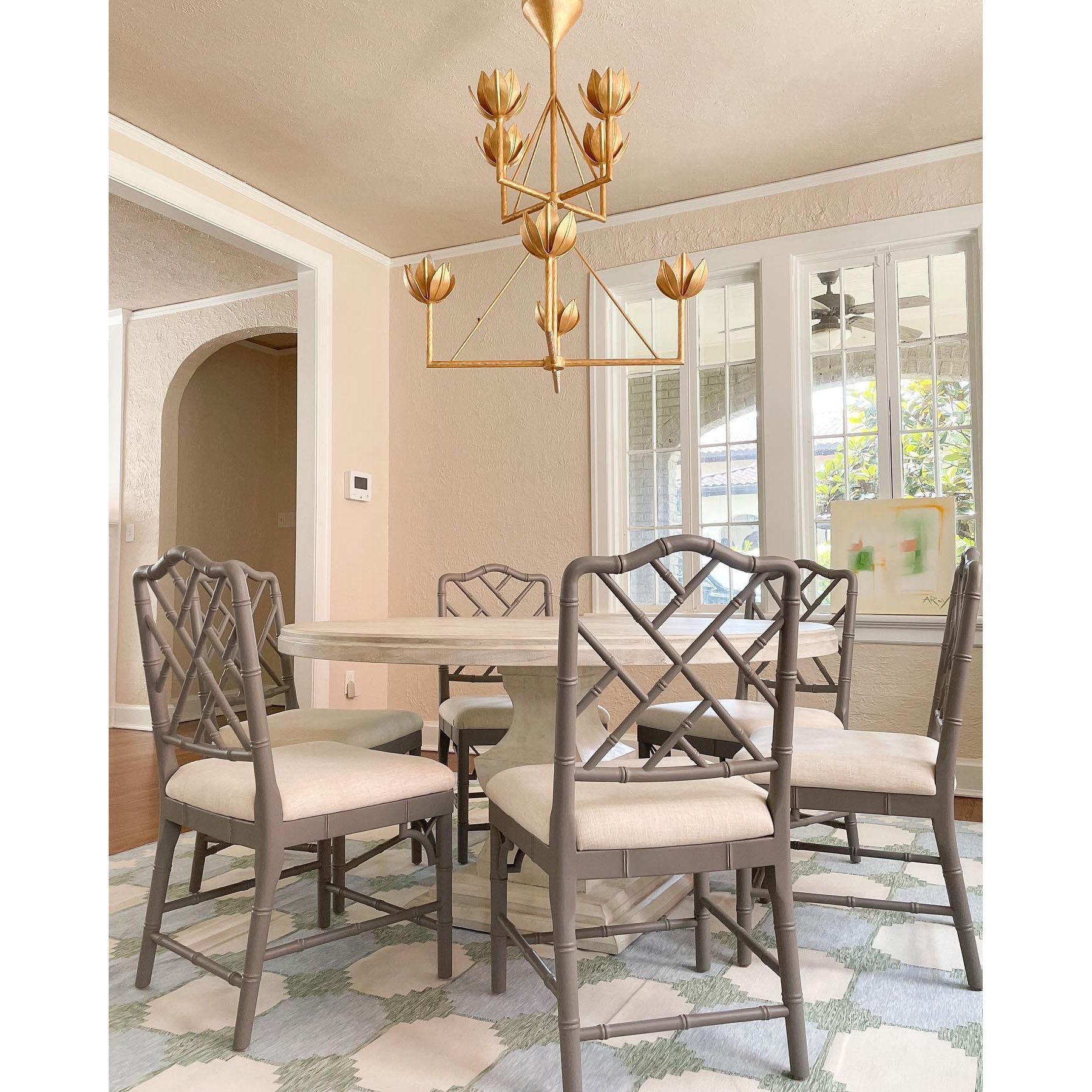 Alberto Modern Minimalist Floral Brass Chandelier