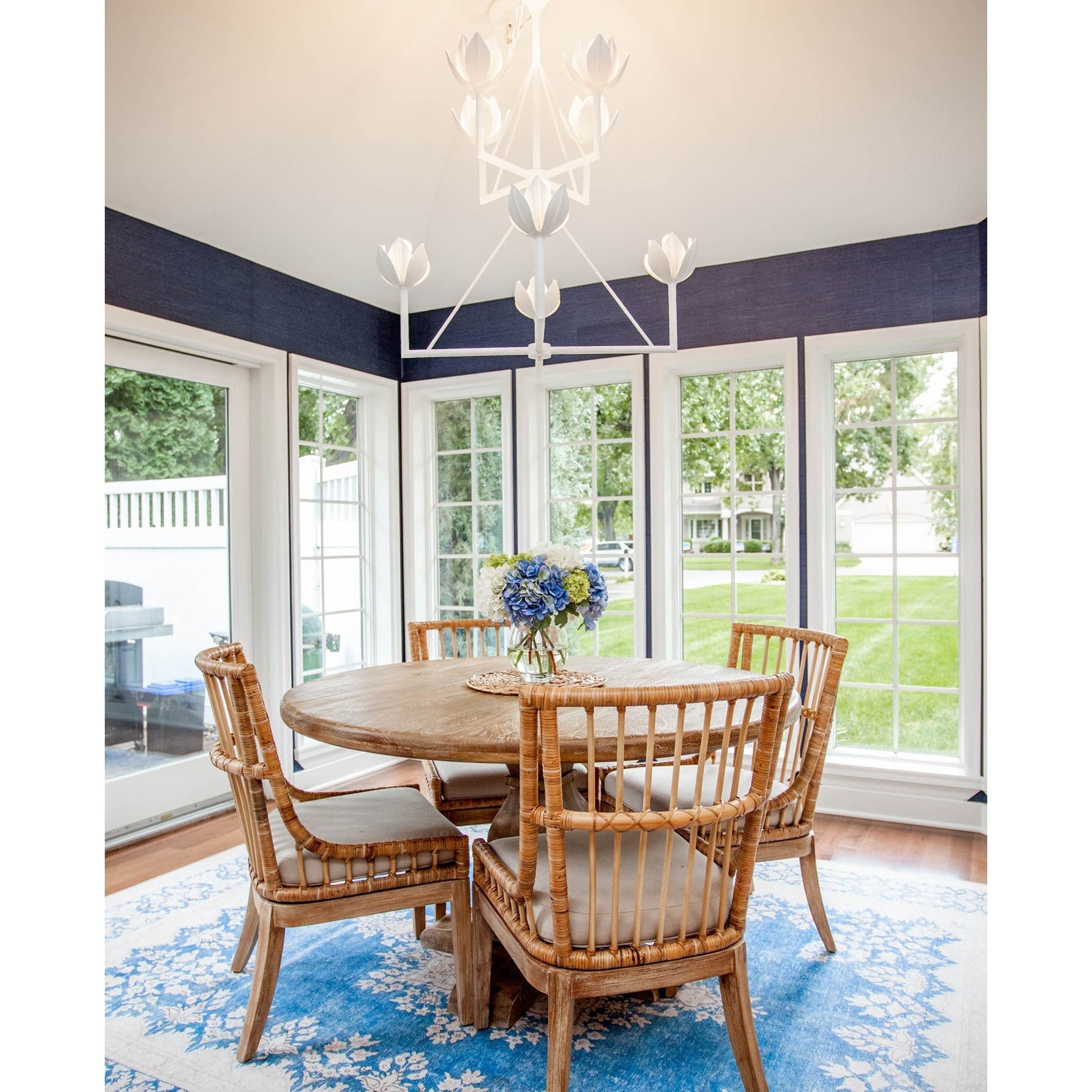 Alberto Modern Minimalist Floral Brass Chandelier