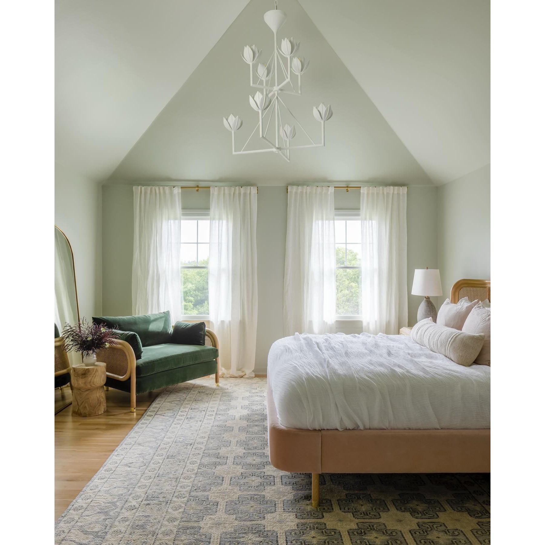 Alberto Modern Minimalist Floral Brass Chandelier