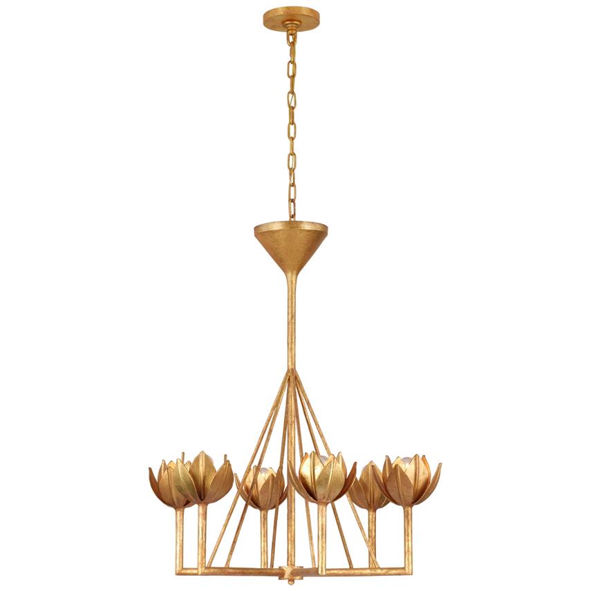 Alberto Modern Minimalist Floral Brass Chandelier