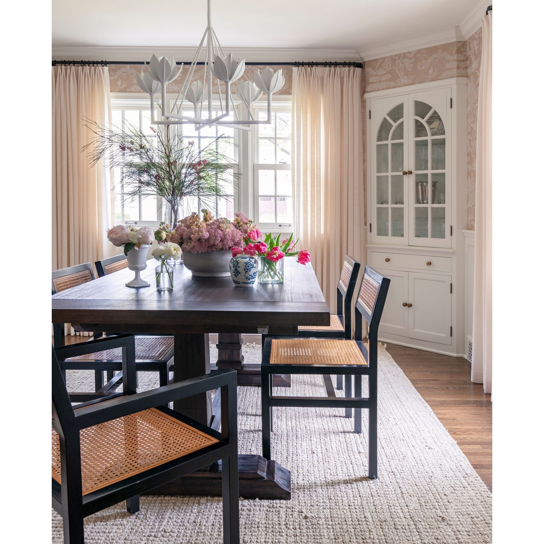 Alberto Modern Minimalist Floral Brass Chandelier