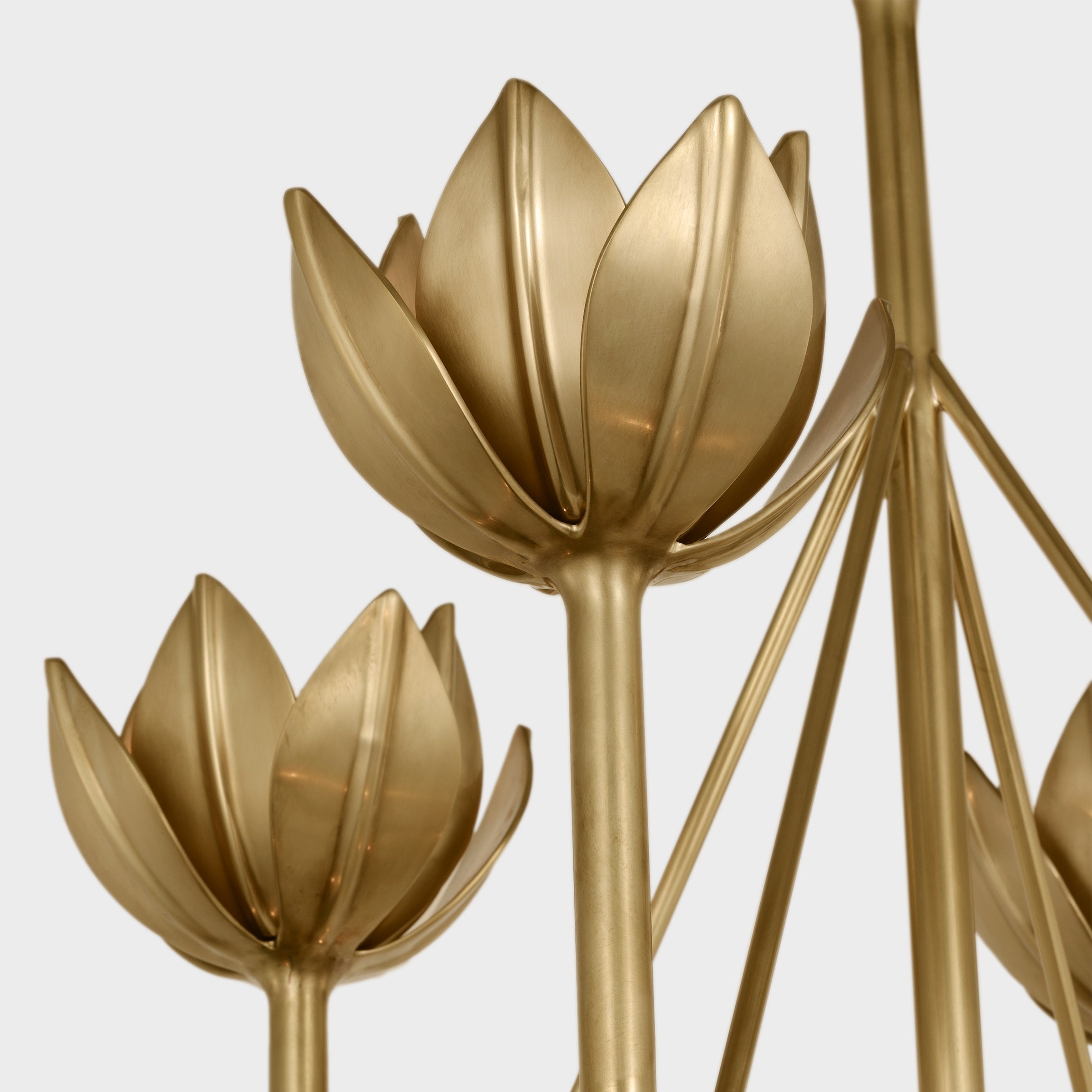 Alberto Modern Minimalist Floral Brass Chandelier