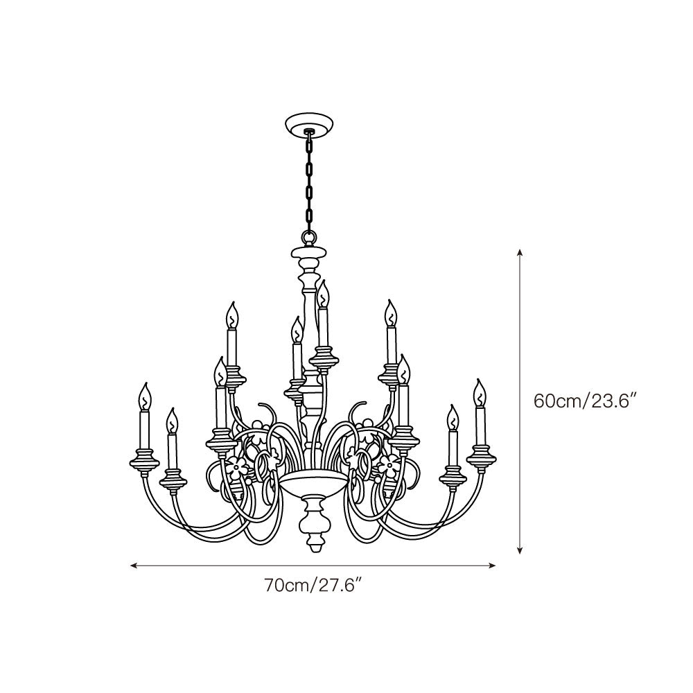 Waegnuvyn Traditional Candle  Metal Chandelier