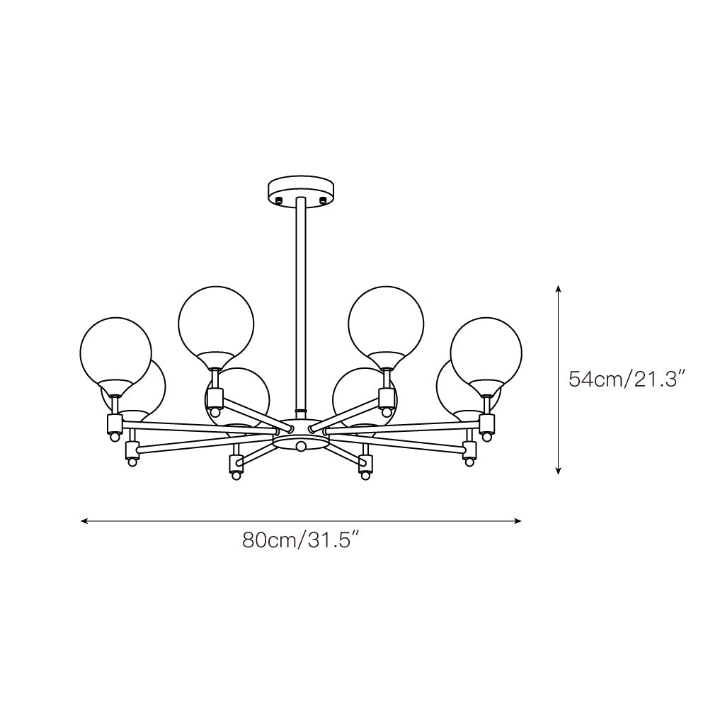 Vatnuvyi Minimalist Globe Glass Chandelier
