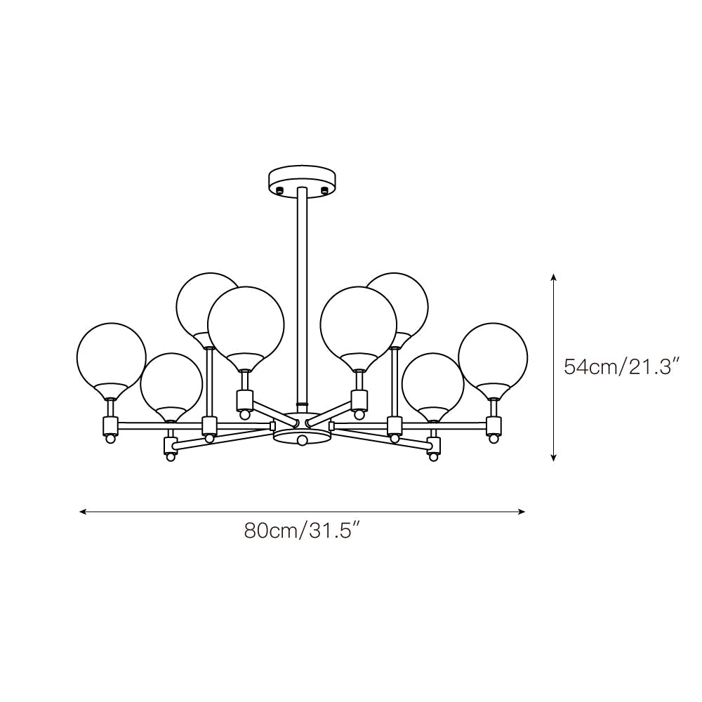 Vatnuvyi Minimalist Globe Glass Chandelier
