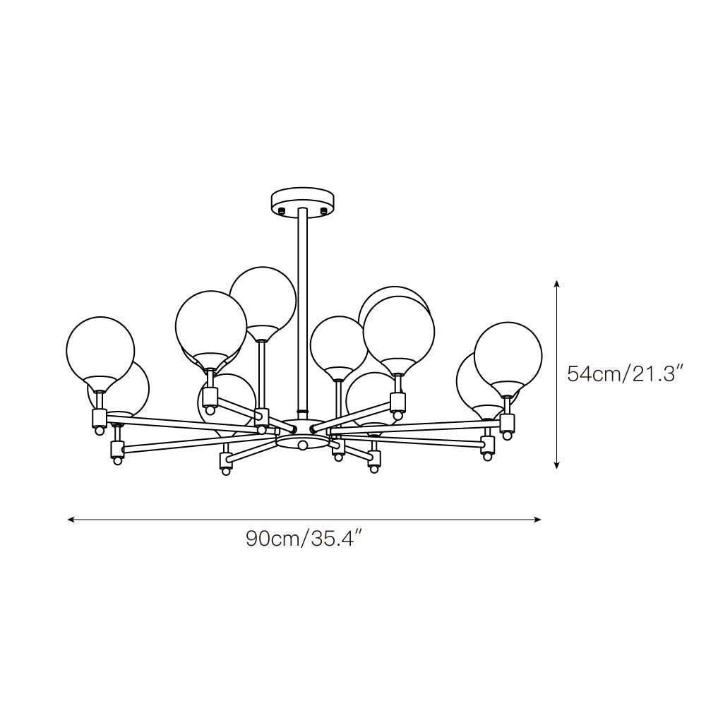 Vatnuvyi Minimalist Globe Glass Chandelier