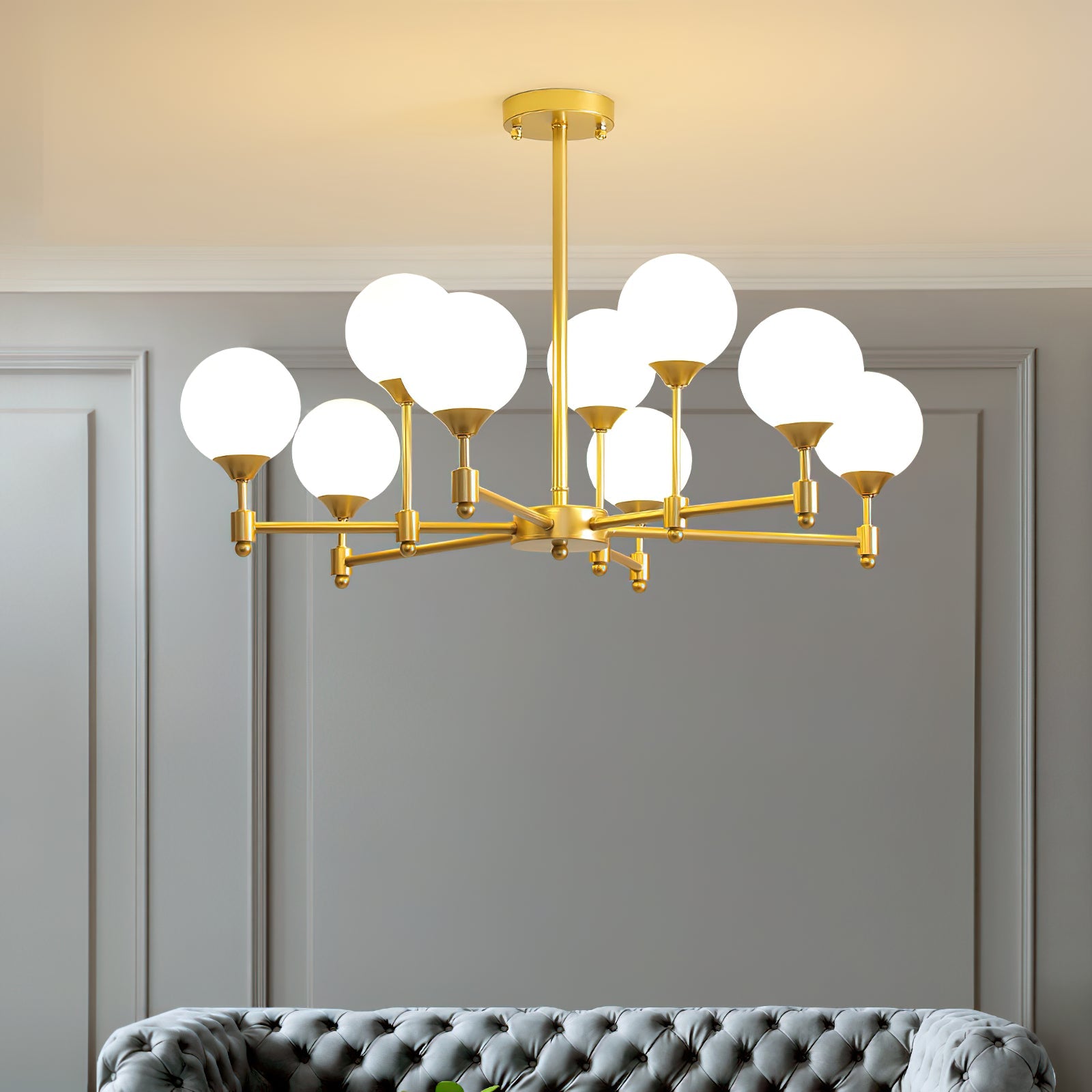 Vatnuvyi Minimalist Globe Glass Chandelier