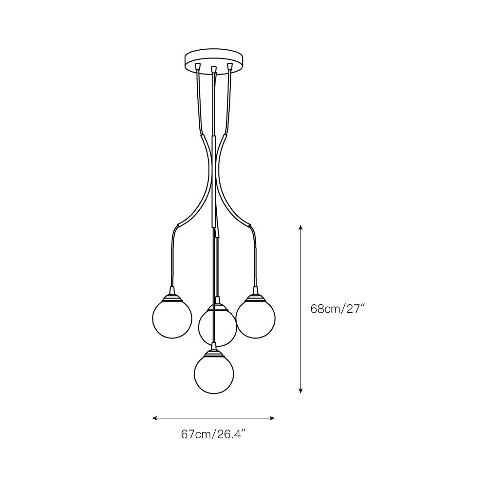Zoruvyi Modern Minimalist Ball Drop Glass Chandelier