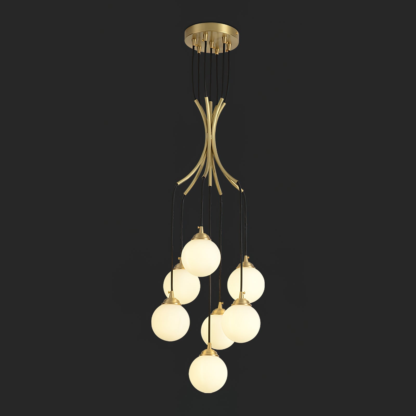 Zoruvyi Modern Minimalist Ball Drop Glass Chandelier