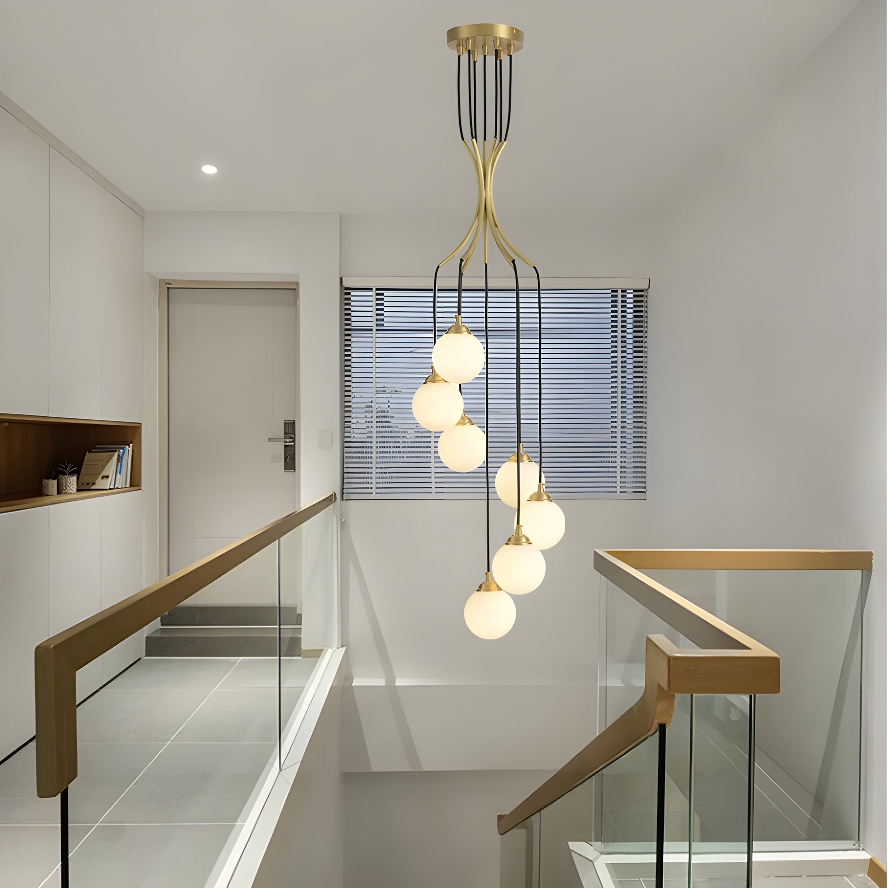Zoruvyi Modern Minimalist Ball Drop Glass Chandelier