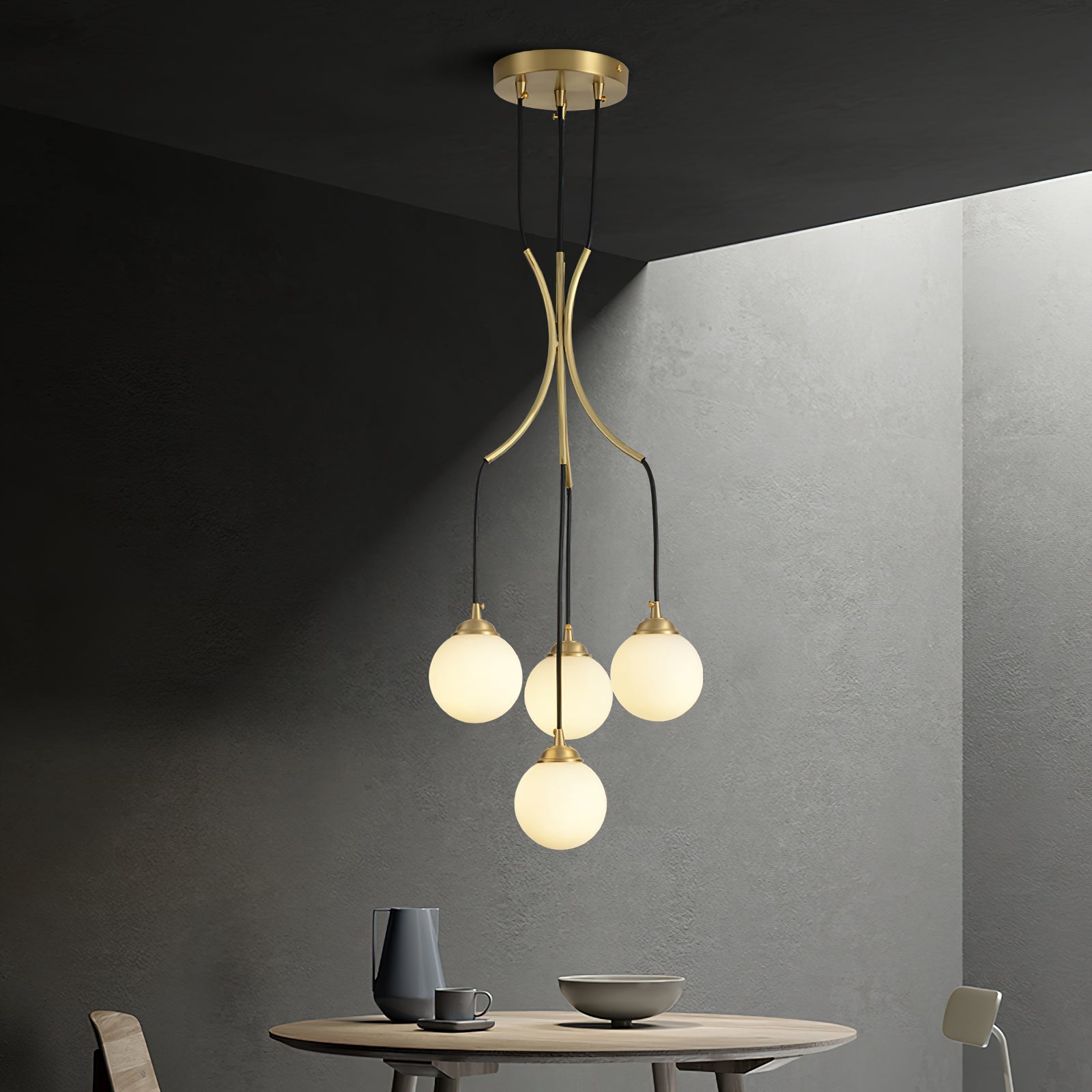 Zoruvyi Modern Minimalist Ball Drop Glass Chandelier