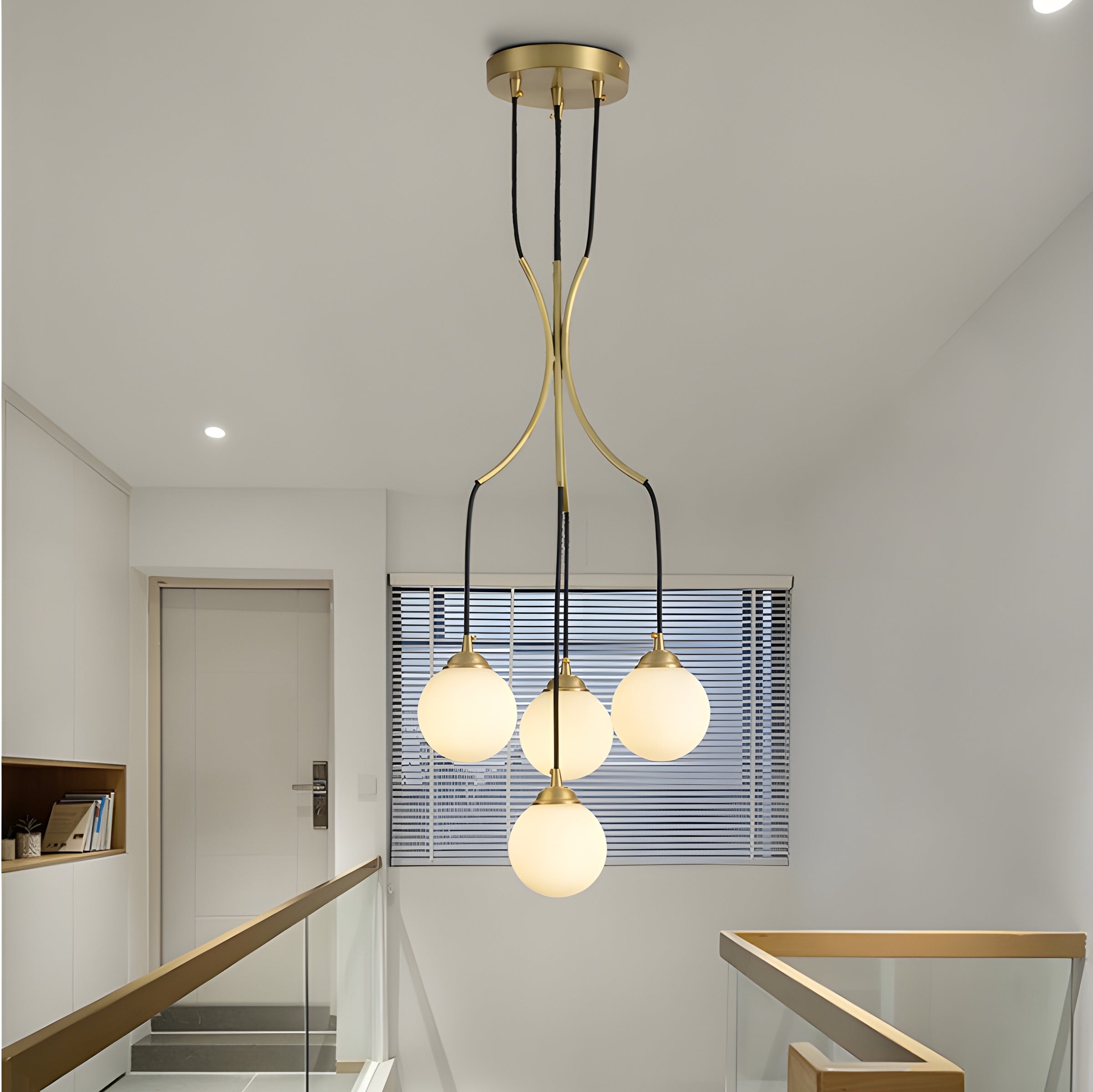 Zoruvyi Modern Minimalist Ball Drop Glass Chandelier