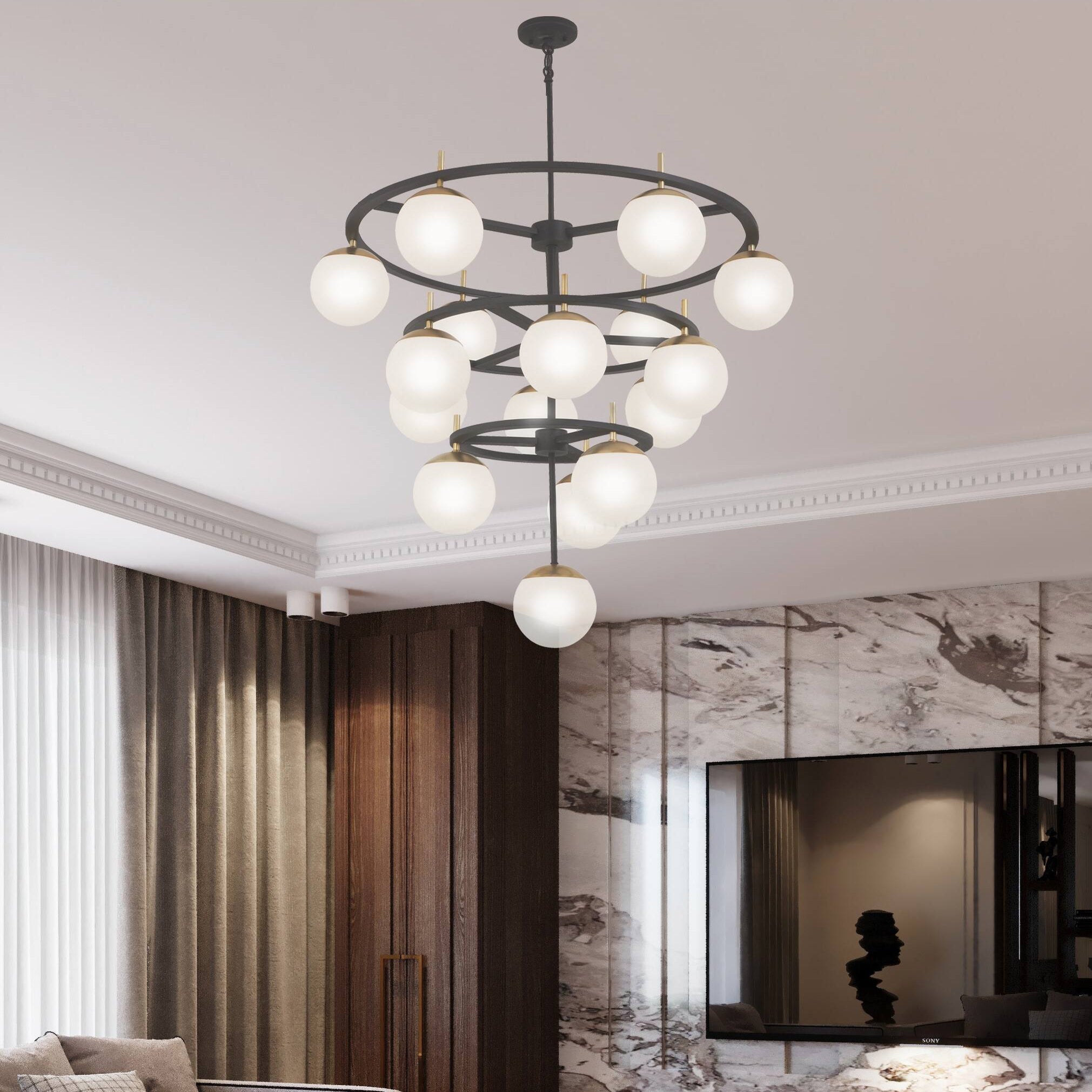 Ornuvyn Modern Minimalist Glass Chandelier