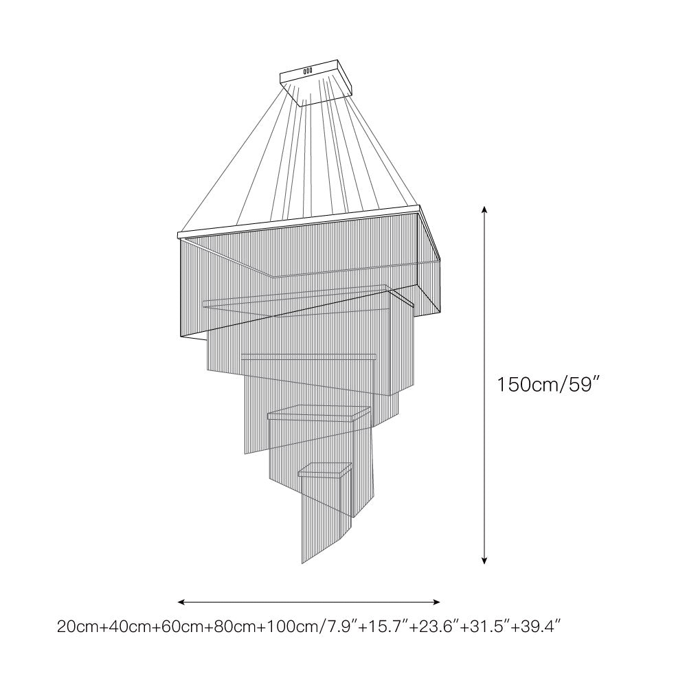 Caeluvyn Postmodern Chain Tassel Metal Chandelier