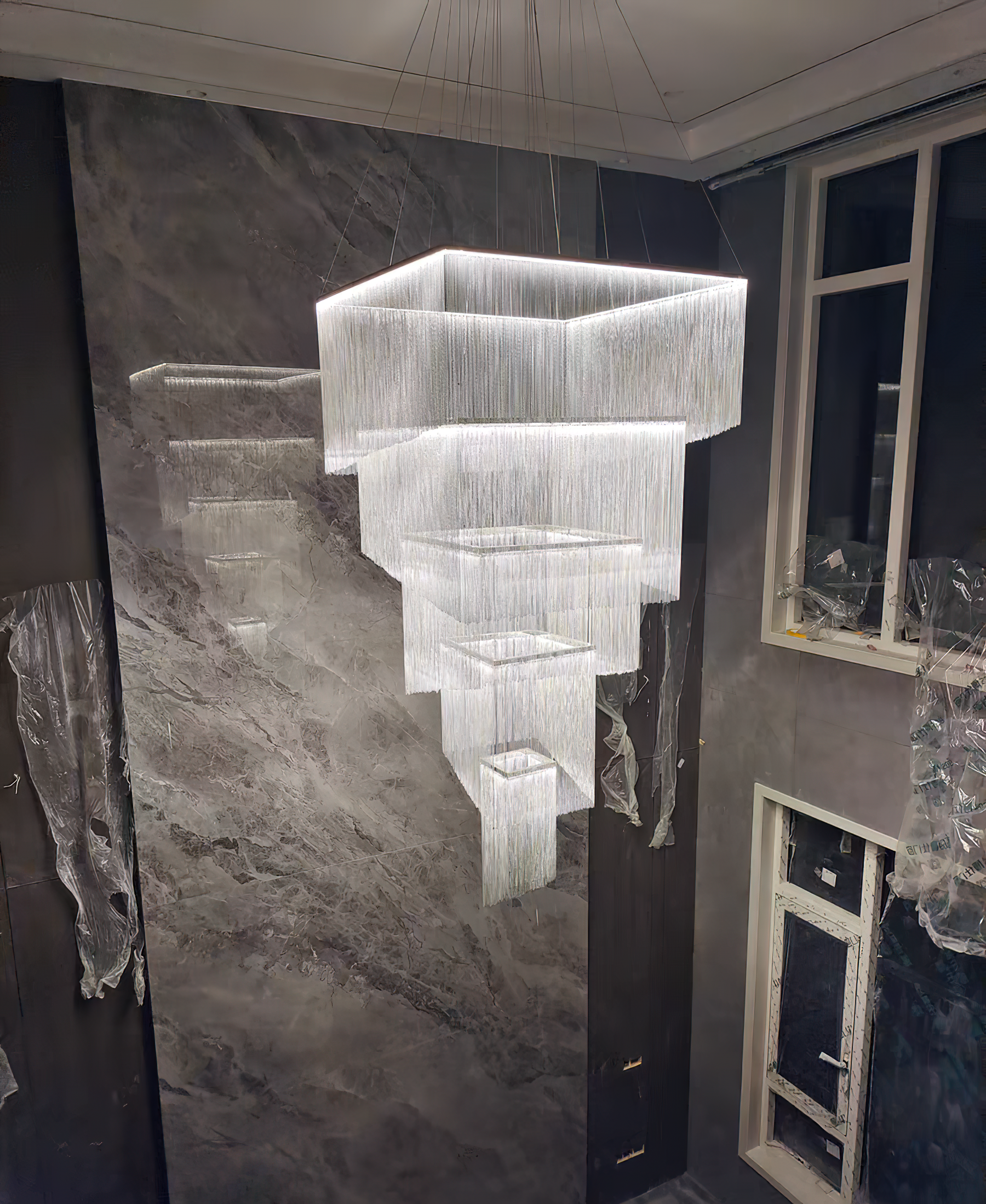 Caeluvyn Postmodern Chain Tassel Metal Chandelier