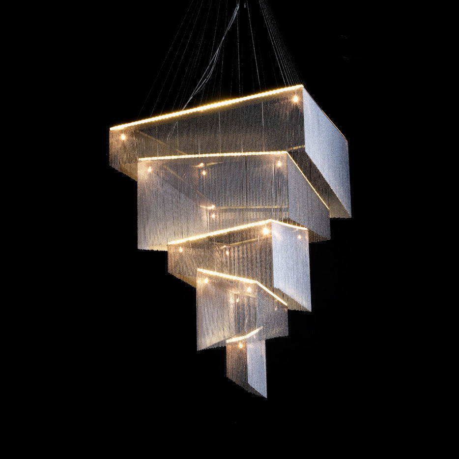 Caeluvyn Postmodern Chain Tassel Metal Chandelier
