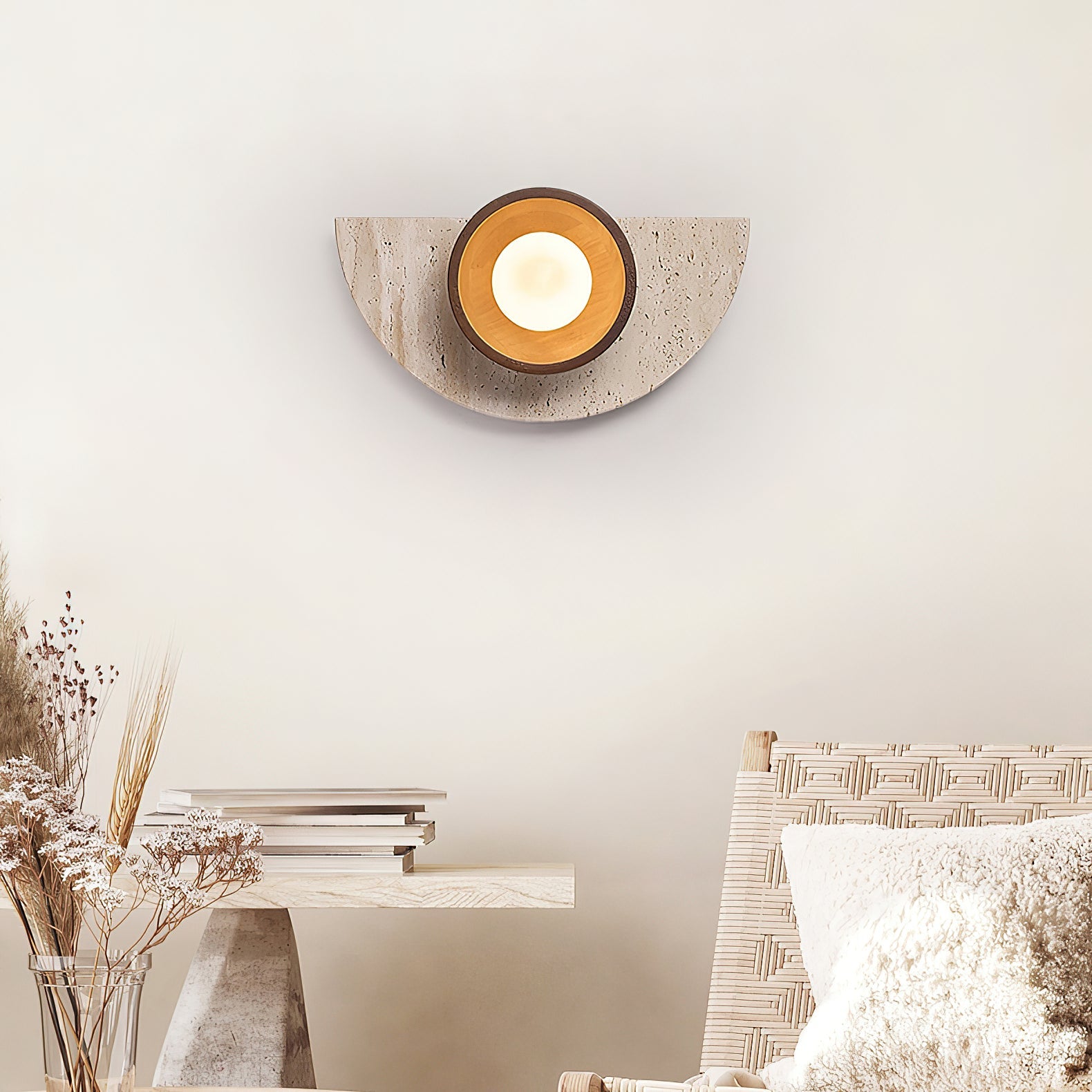 Dvaluvyi Individual Creativity Travertine Wall Lamp